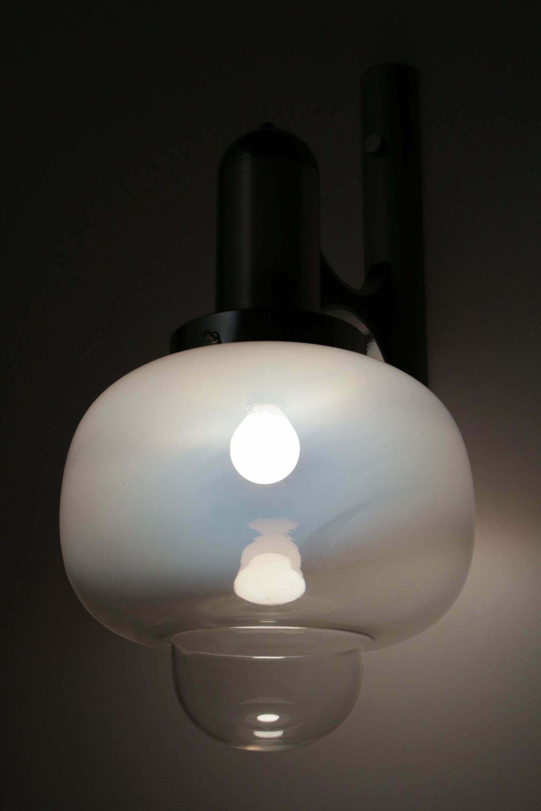800.0 Italian Space Age Chromed Wall Milk Murano Glass Lamp By Gaetano Sciolari, 1960s photo
