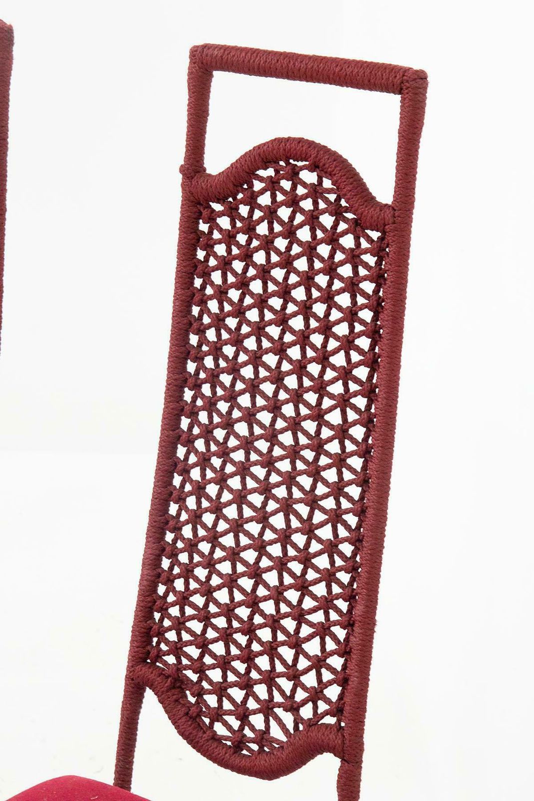Set Of Six Red Rope Chairs By Marzio Cecchi photo 23474.0