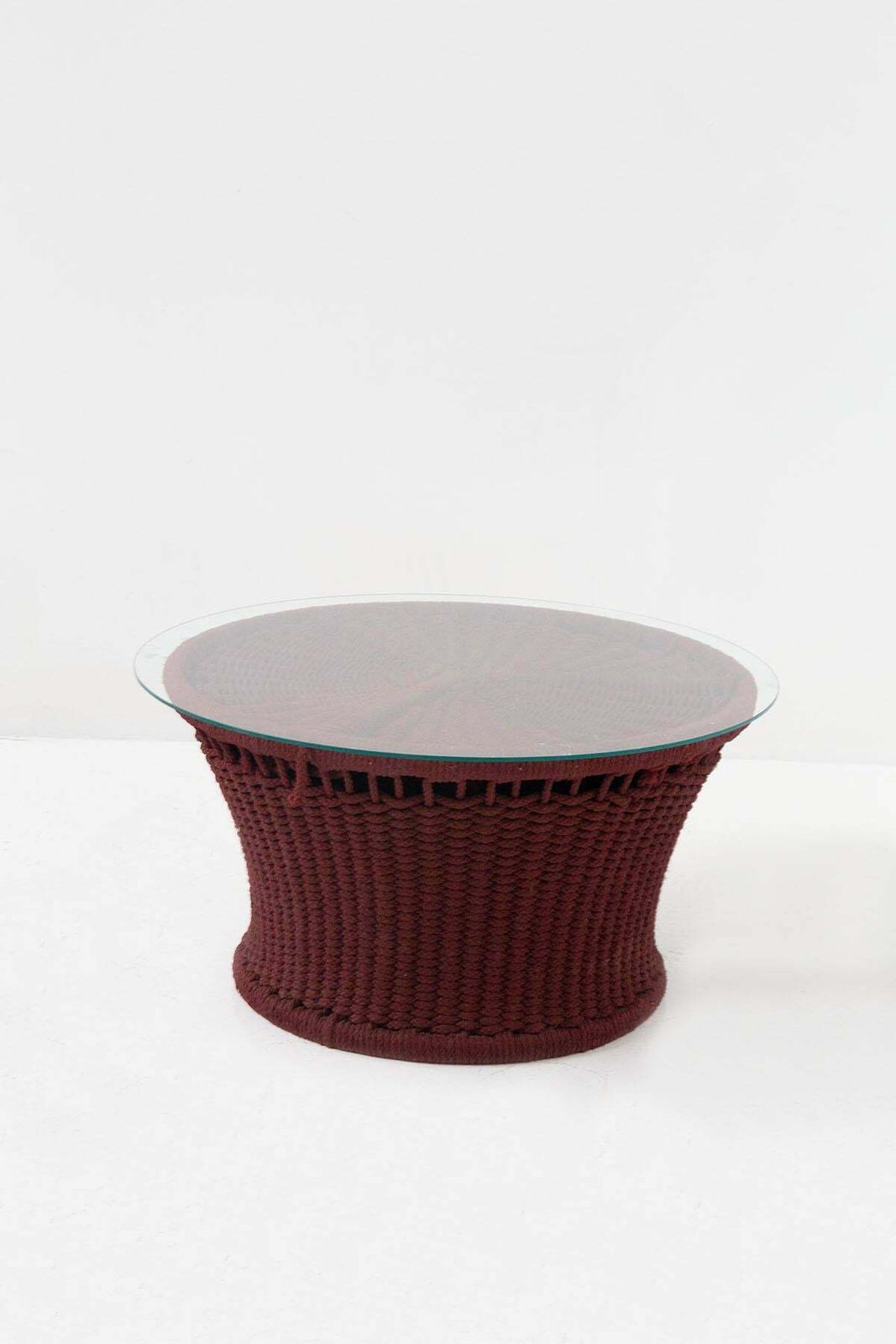 Rare Coffee Table By Marzio Cecchi For Hotel Lake Garda In Rope And Glass photo for sale