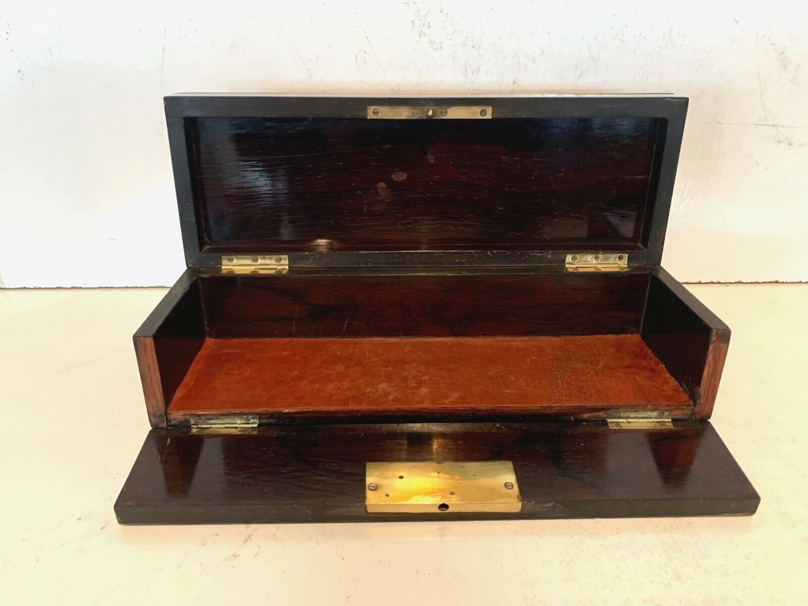 Blackened Wooden Glove Box Napoleon III Marquetry Boulle XIX Century photo for sale