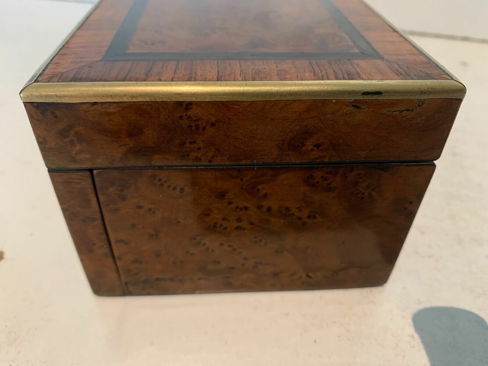 Blackened Wooden Glove Box Napoleon III Marquetry Boulle XIX Century photo buy