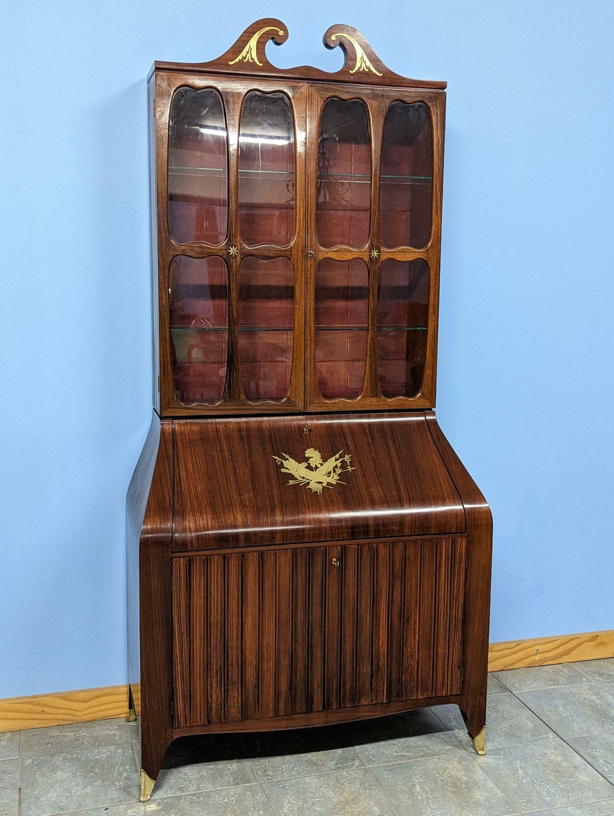 Pair Of Trumeau Bookcases In Mahogany Designed By Paolo Buffa, 1950s photo 13337.0