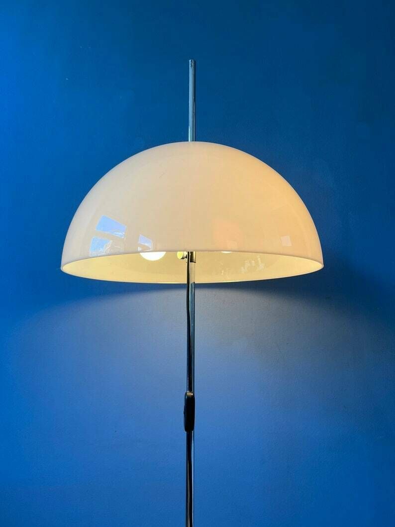 Vintage Dijkstra Mushroom Floor Lamp With White Acrylic Glass Shade photo for sale