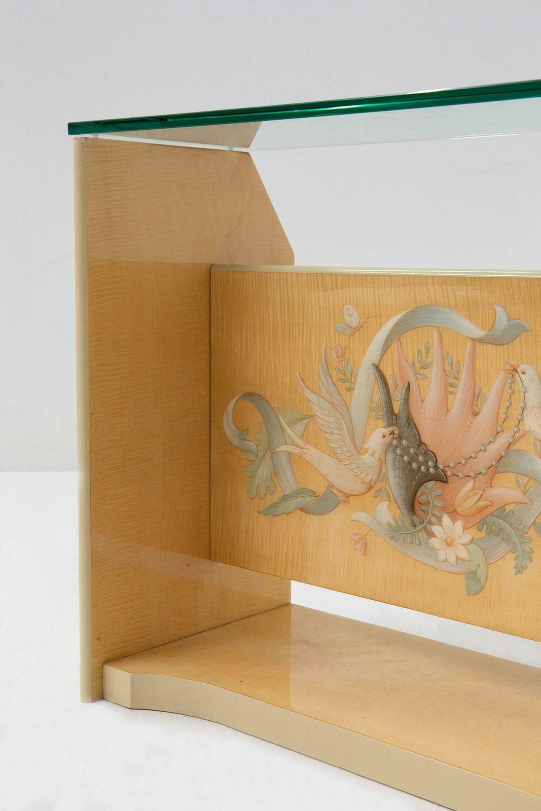 photo for sale Italian Chest Of Drawers By Giovanni Gariboldi In Inlaid Wood And Glass