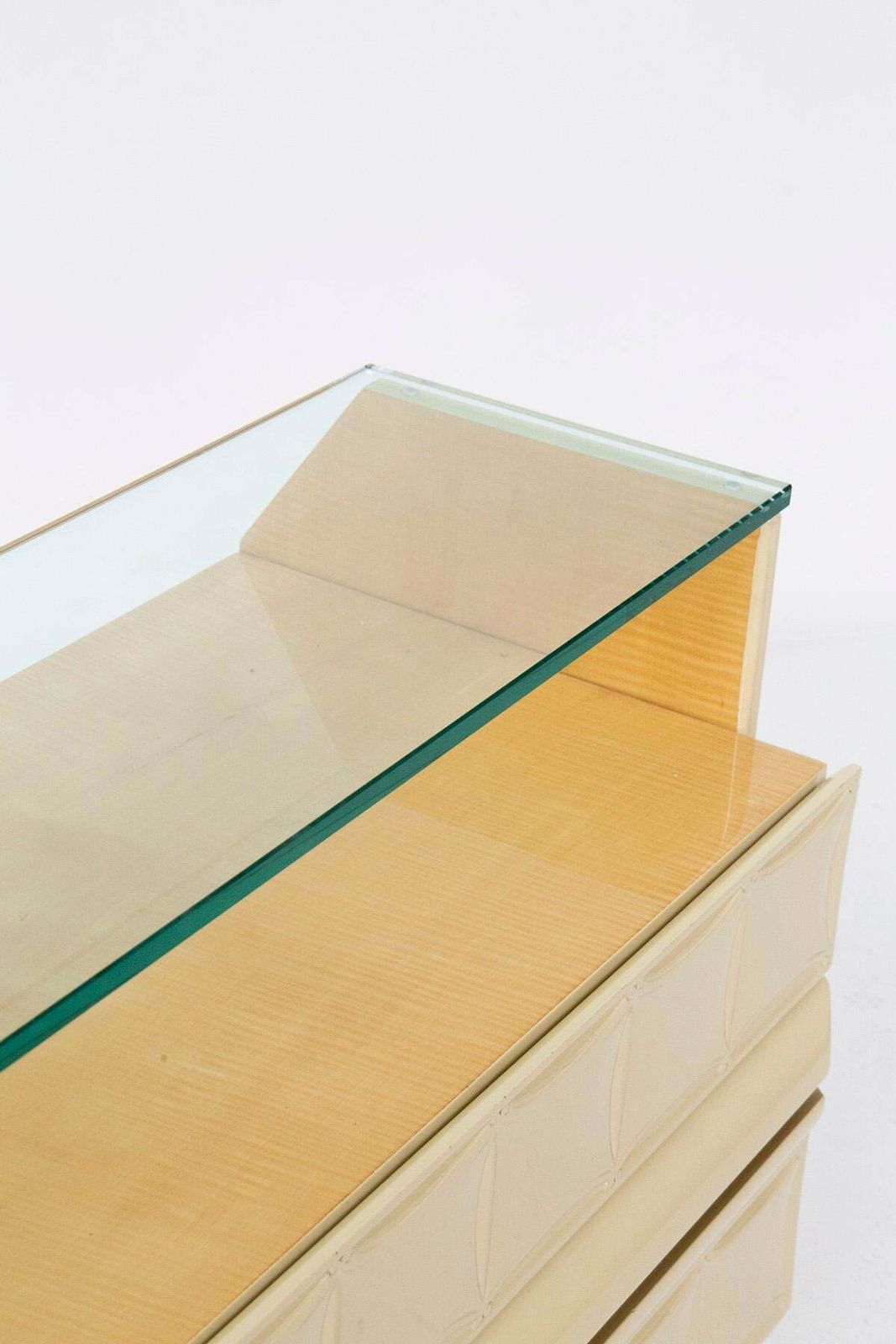 Furniture Italian Chest Of Drawers By Giovanni Gariboldi In Inlaid Wood And Glass photo