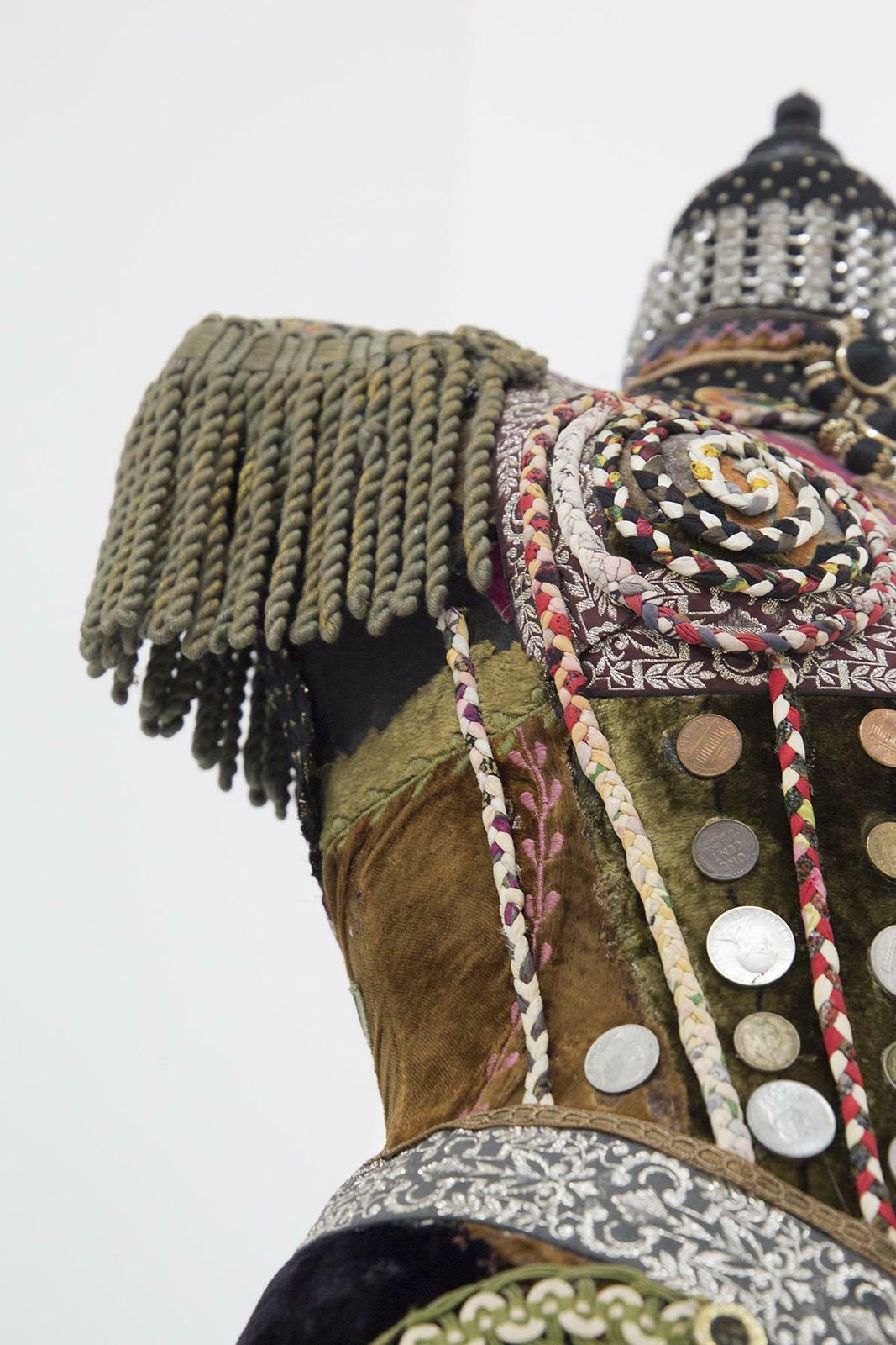 photo for sale Susanna Hardage Mannequin With Textile Assemblage, Coins And Costume Jewellery