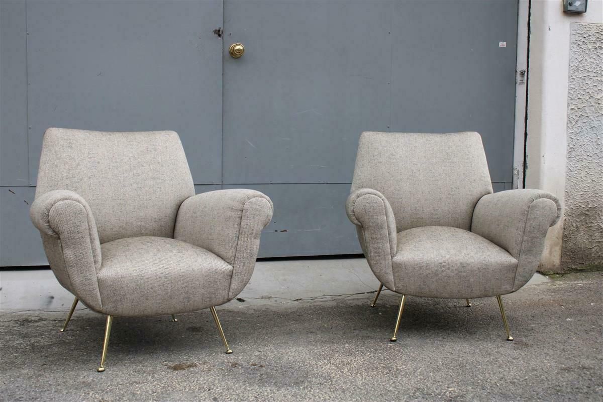 Pair Mid Century Italian Design Armchairs Gigi Radice For Minotti 1950s photo furniture