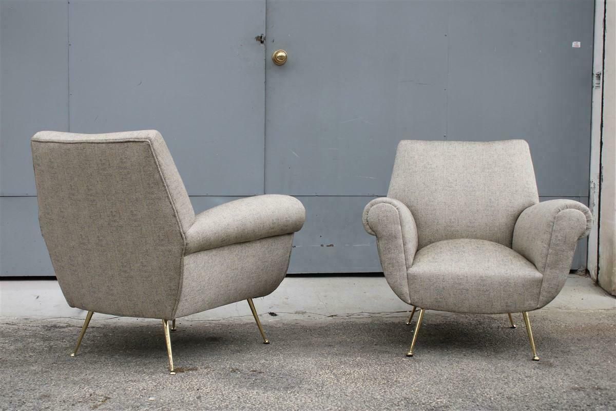 Furniture Pair Mid Century Italian Design Armchairs Gigi Radice For Minotti 1950s photo
