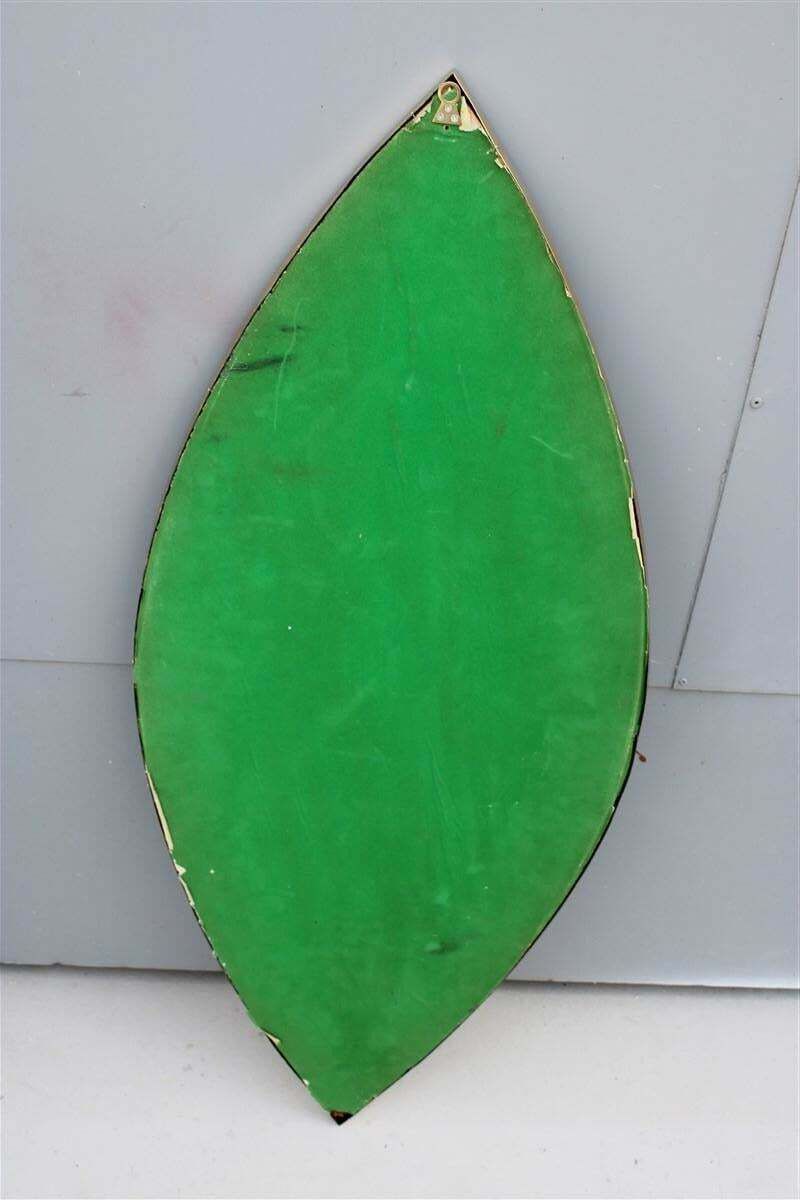 Particular Midcentury Italian Eye Shaped Mirror In Shaped Brass 1950s photo Home Decor
