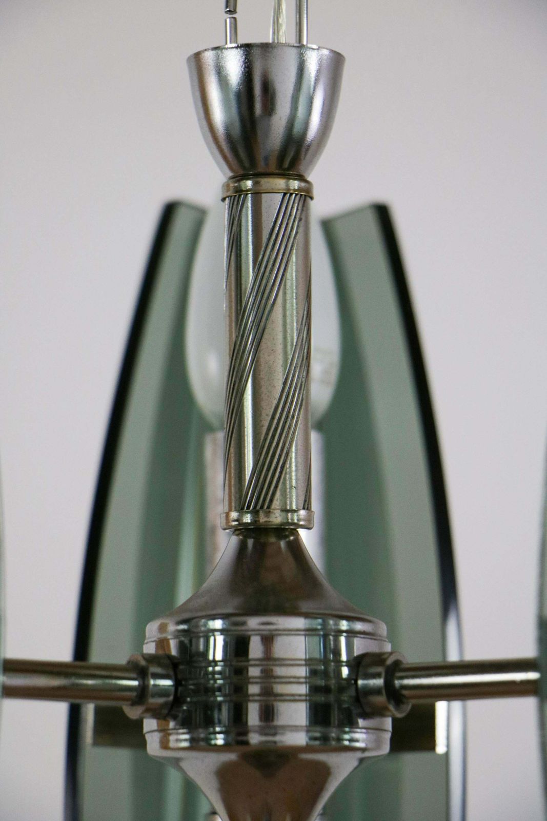 photo furniture Italian Mid Century Space Age Chandelier Veca Style By Fontana Arte, 1970s