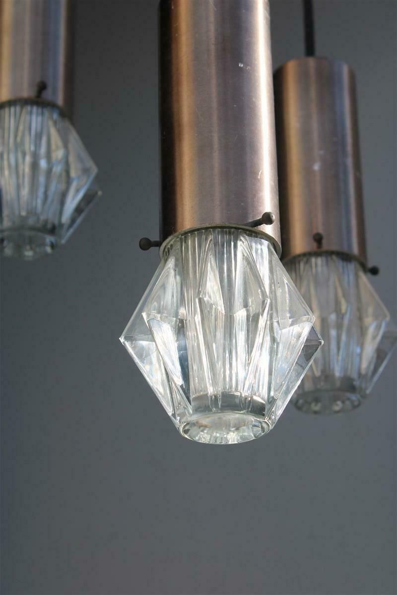 Stilux Ceiling Lamp Aluminium And Glass Sculpture Italian Design 1950s photo vinterior