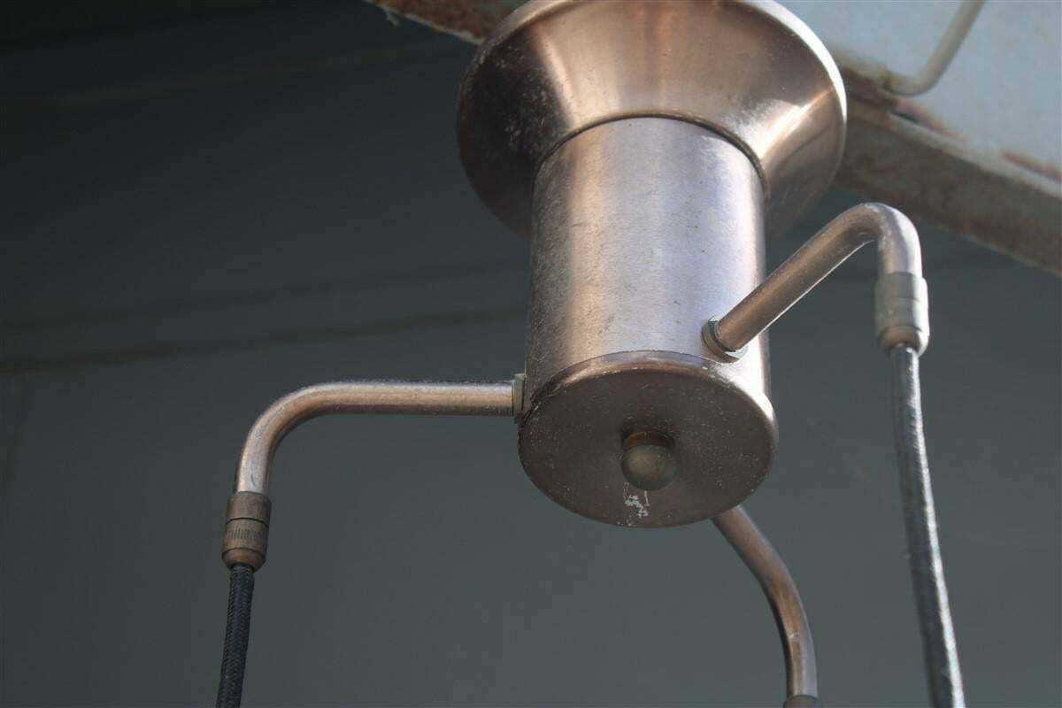 photo for sale Stilux Ceiling Lamp Aluminium And Glass Sculpture Italian Design 1950s