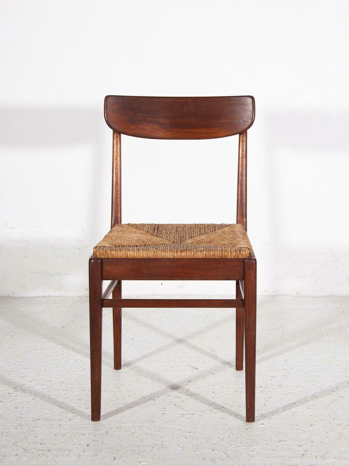 Teak Dining Chairs With Rattan Seat 1959, Belgium photo furniture