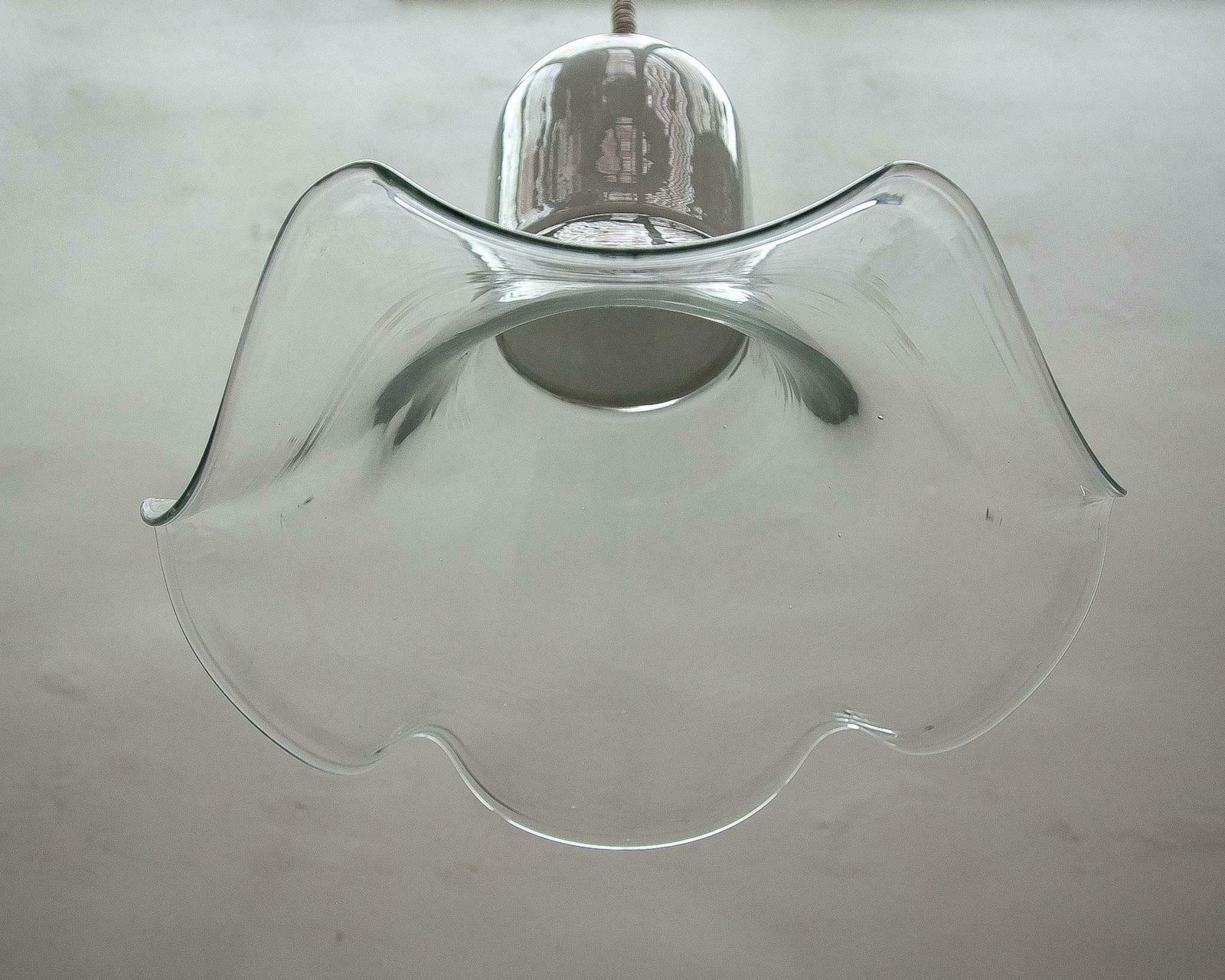 Leucos Clear And Opal Chandelier By Roberto Pamio & Renato Toso, 1970s photo vintage