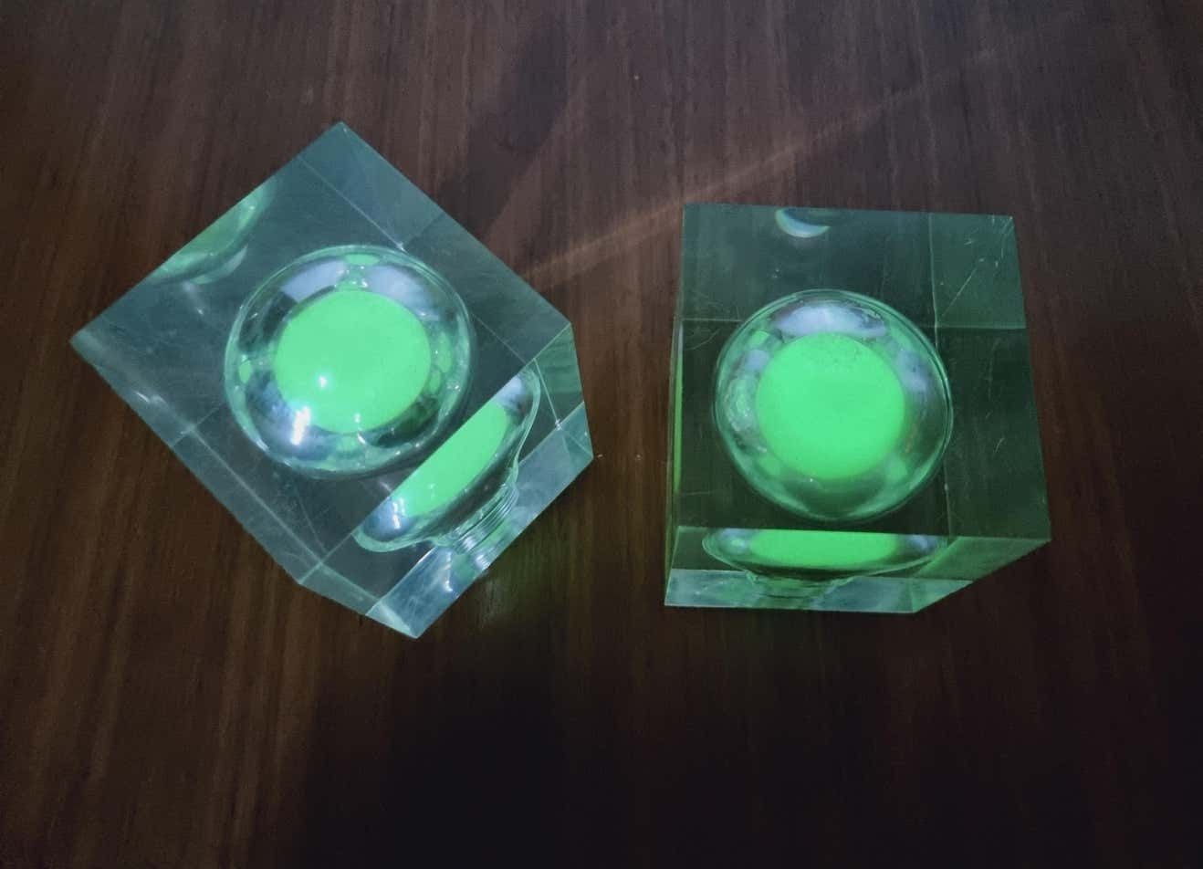 photo for sale Pierre Giraudon, A Pair Of Lucite Sculptures "Neon", France Midcentury