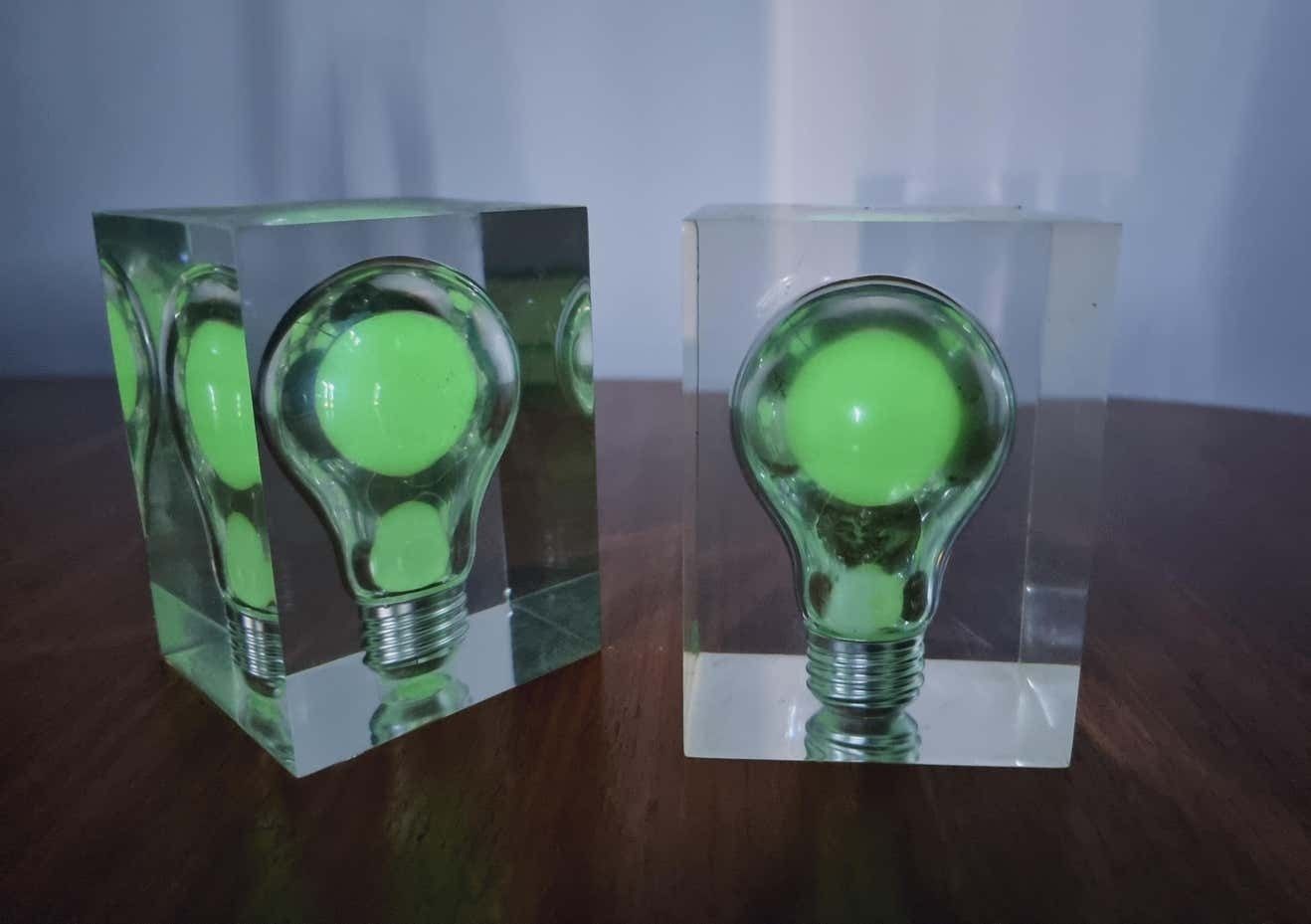 1131.0 Pierre Giraudon, A Pair Of Lucite Sculptures "Neon", France Midcentury photo