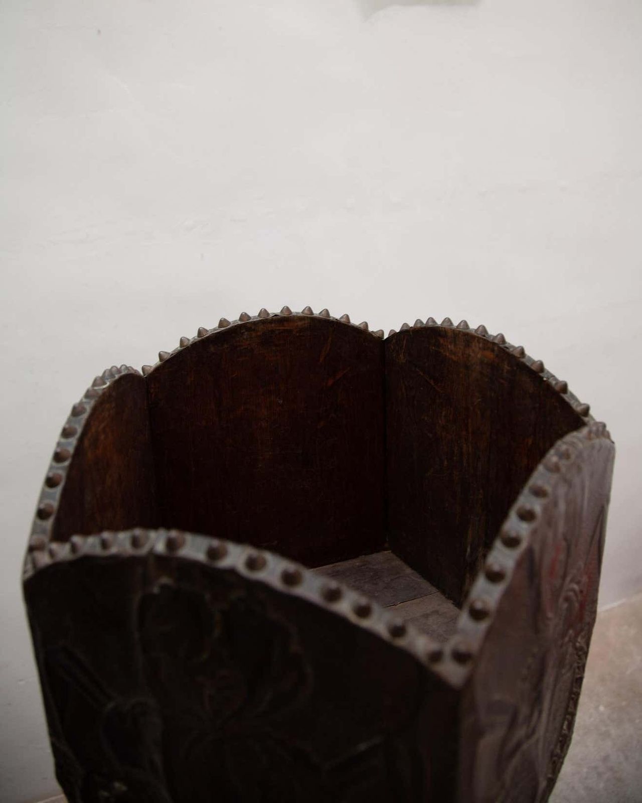 Home Decor Art Nouveau Pedestal And Planter In Hammered Copper By Large Iris Flowers photo