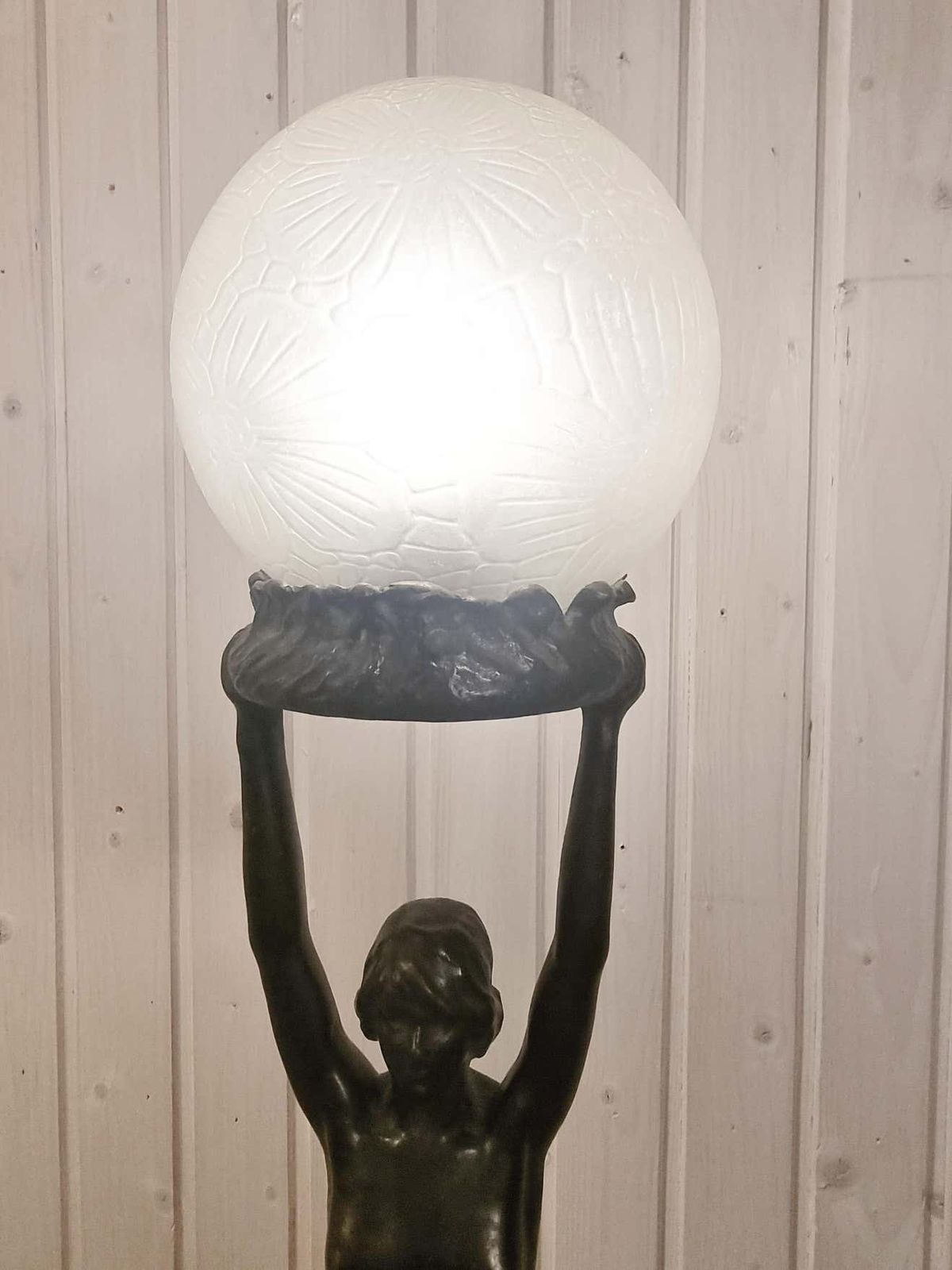 photo buy Table Lamp In Bronze, Gerda Sprinchorn For Herman Bergman Stockholm, Art Nouveau