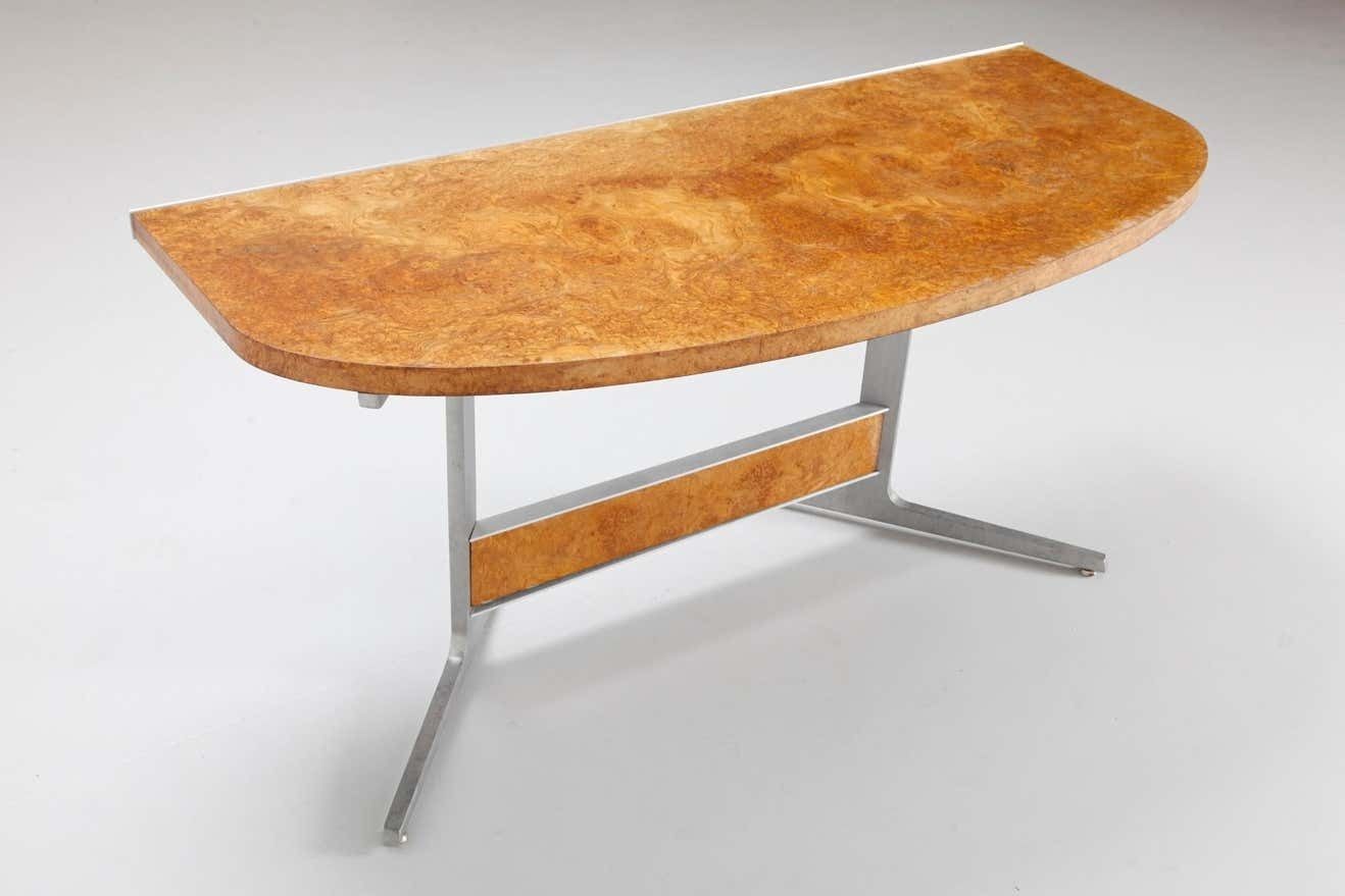 Burlwood Mid Century Modern Floating Desk, Console, 1960s, France photo Furniture