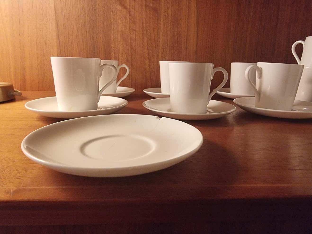 Home Decor Stig Lindberg, Bone Porcelain 10 Espresso Cups Gustavsberg, Scandinavian Modern photo