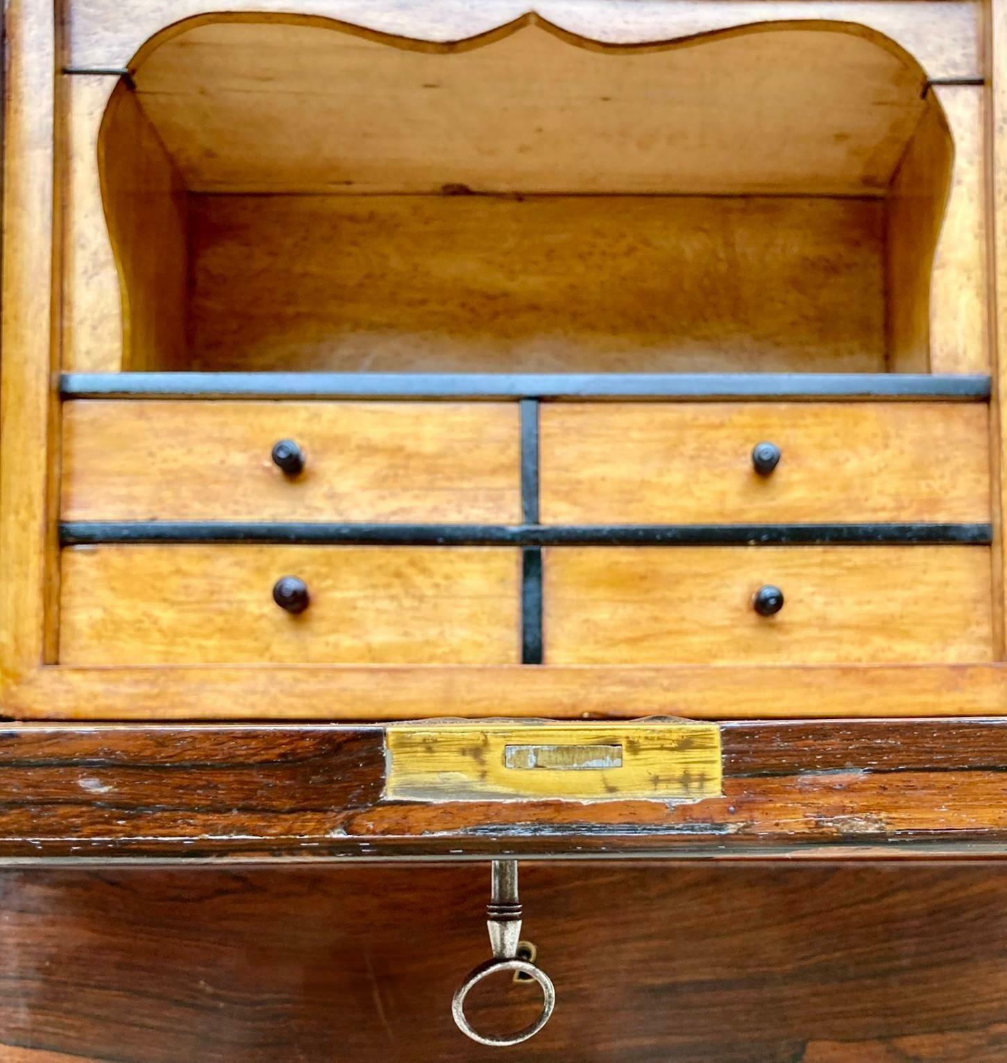 Mid 19th Century French Louis Philippe Carved Walnut Secretary Cabinet, 1890s photo 5629.0