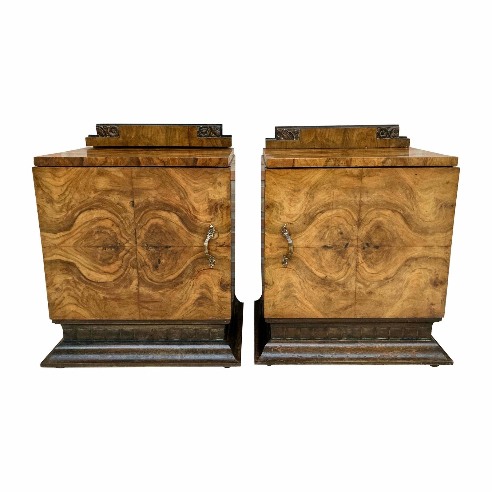 Tables de chevet Art déco, 1930, lot de 2