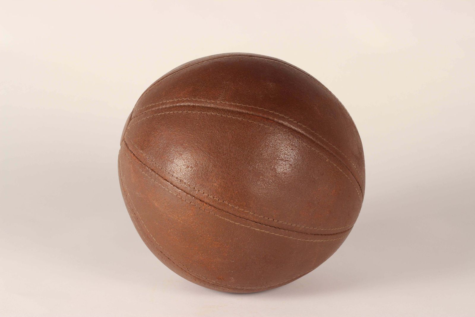 Mid Century Modern Leather Medicine Ball Perfect For Your Gymnasium photo Home Decor