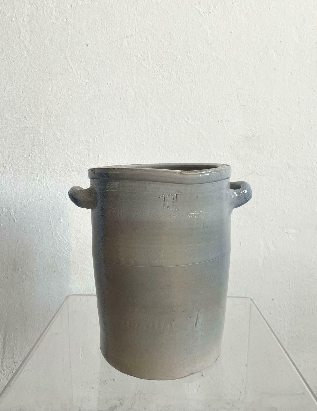 Vintage Mid Century Glazed Stoneware Pottery Jar Jug Vase Vessel Wabi Sabi photo furniture
