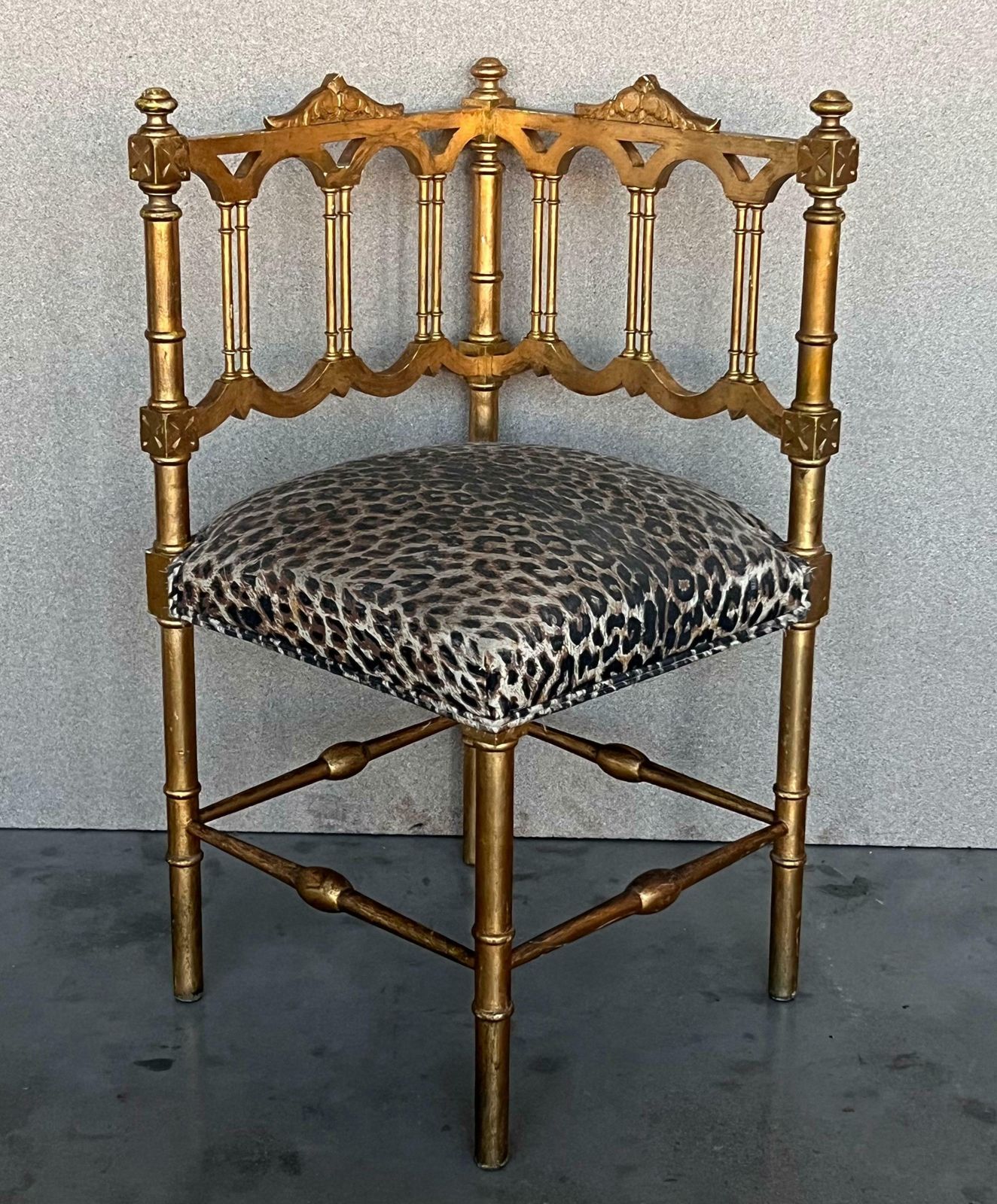 Pair Of French Provincial Gilted Wood Corner Chairs, C1900 photo buy