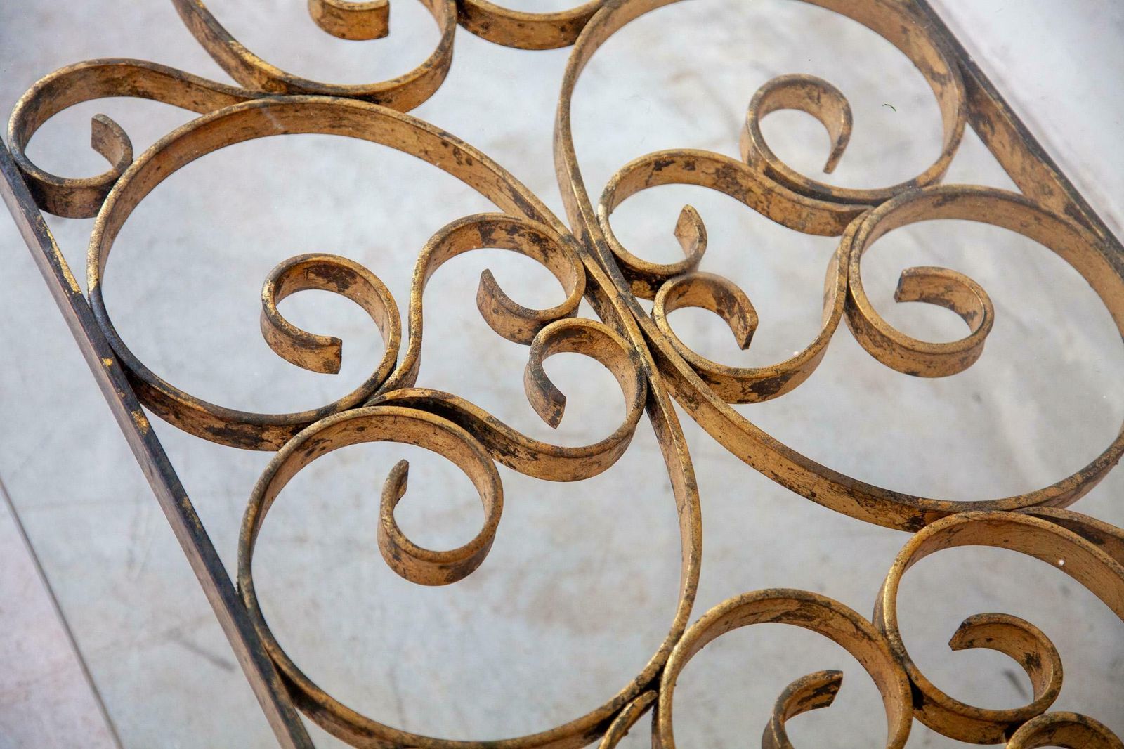 photo furniture Large Wrought Iron Coffee Table In The Manner Of Gilbert Poillerat, France,1950s