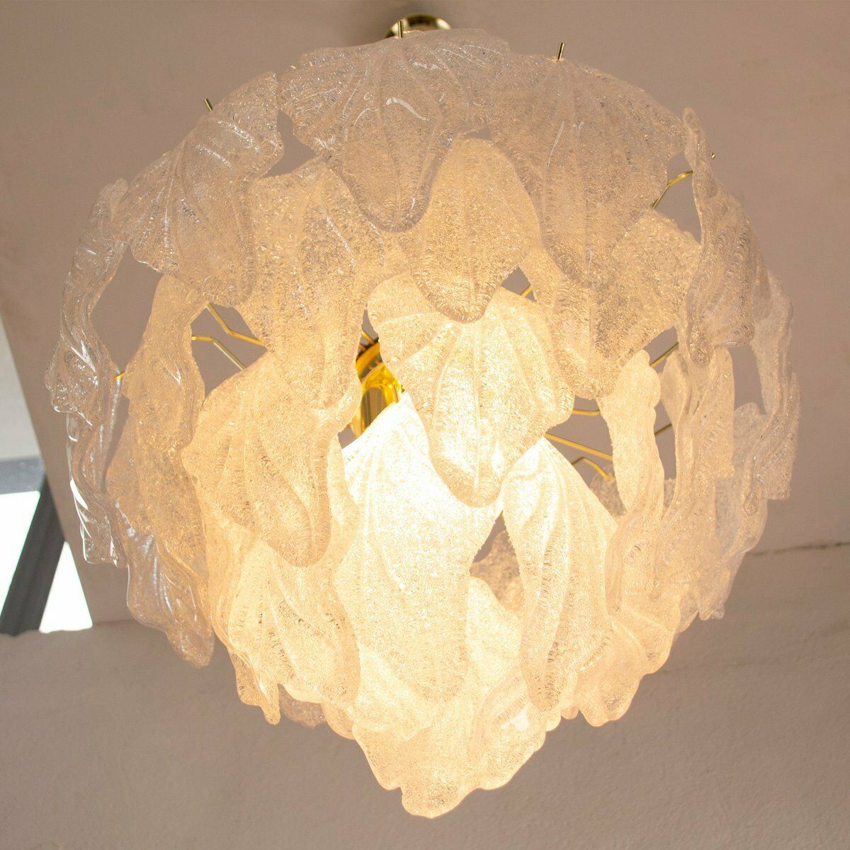 photo for sale Suspension Chandelier In Murano Glass Color Crystal, Italy, 90s