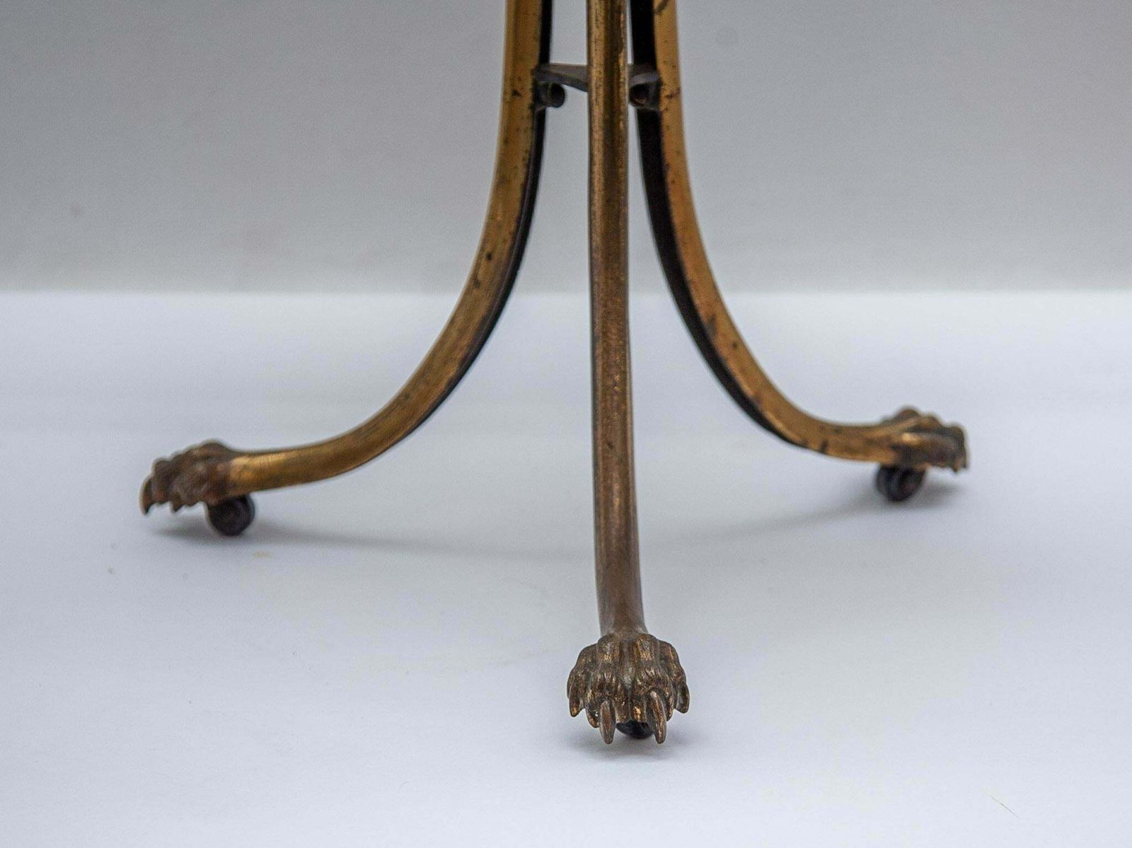 Victorian Brass Magazine Rack, Lion Feet, 19th Century photo vintage