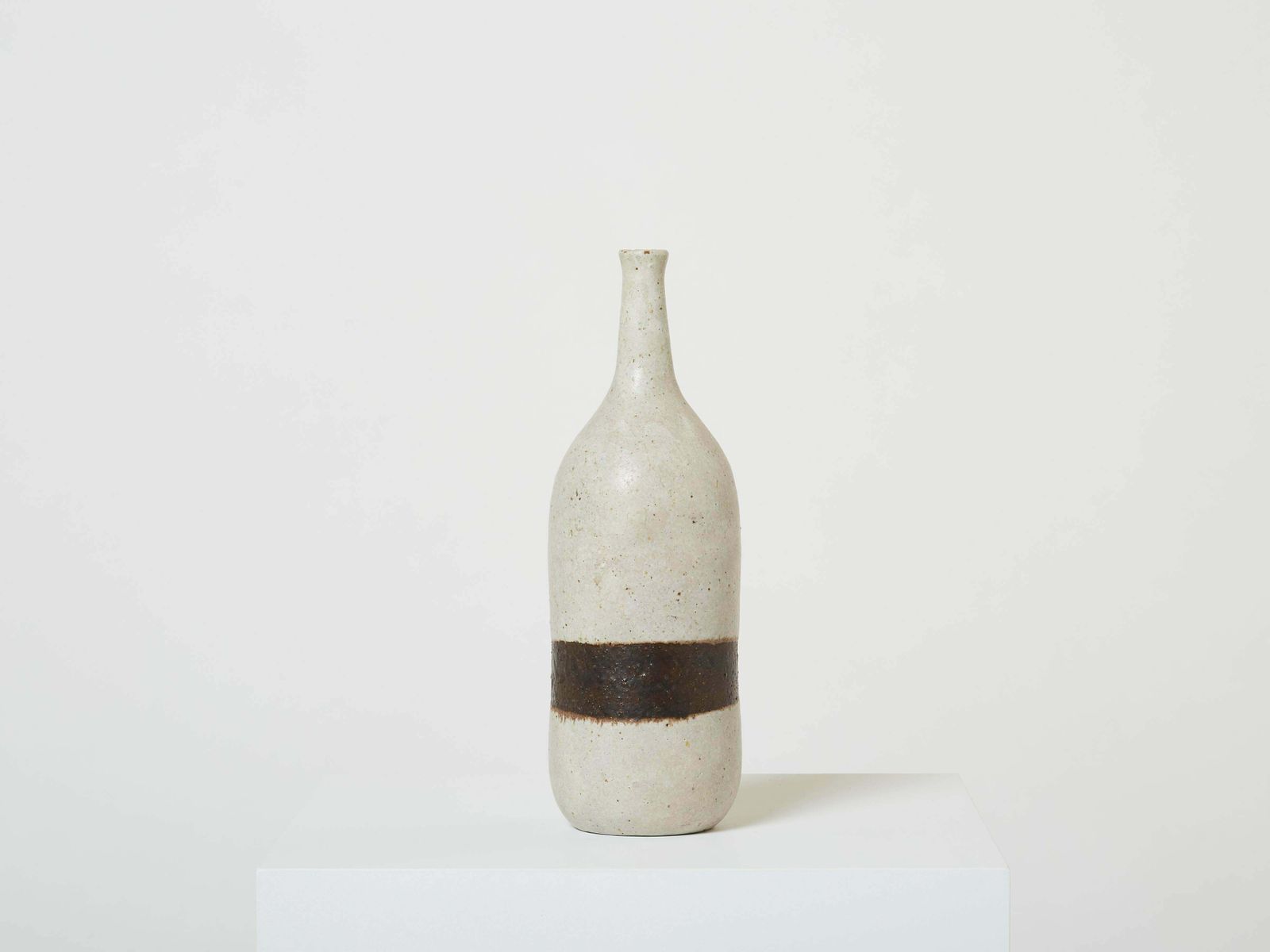 Vase en grès émaillé Bruno Gambone, greige brun, 1970 photo furniture