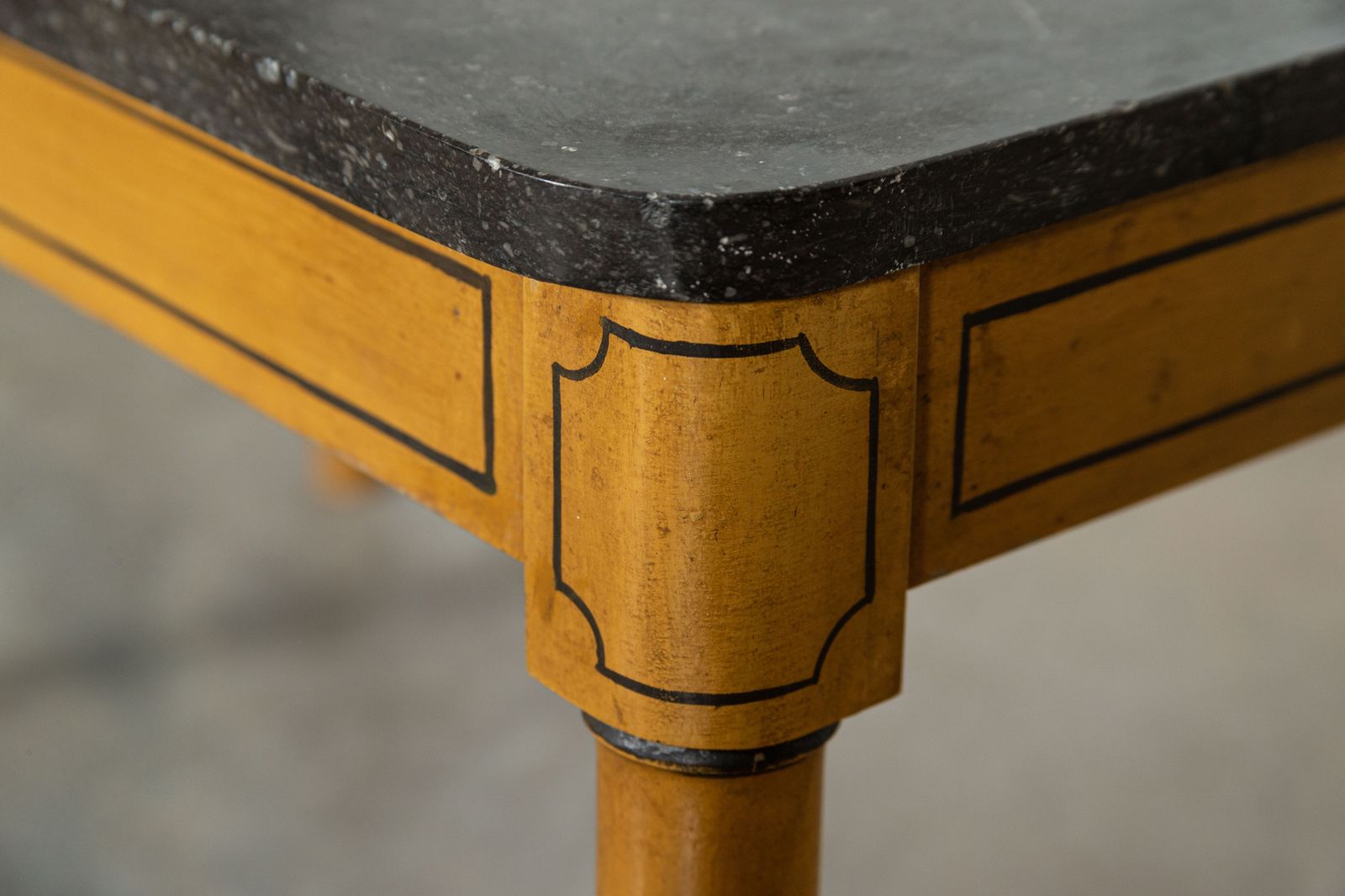 Furniture 19thc English Faux Bamboo & Marble Painted Beech Coffee Table photo