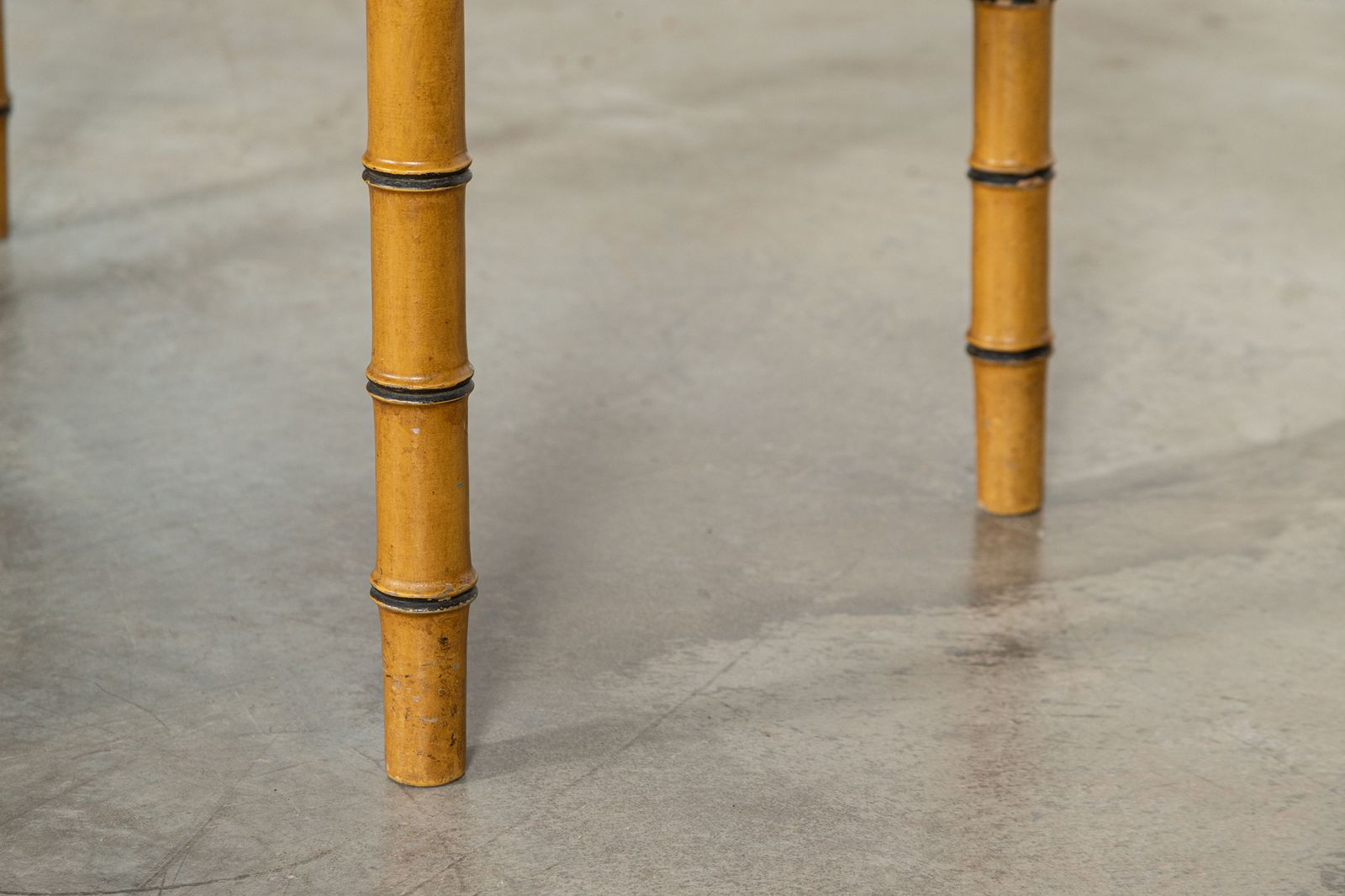 photo buy 19thc English Faux Bamboo & Marble Painted Beech Coffee Table