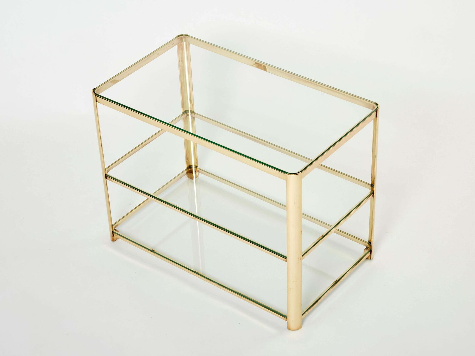 Table d'appoint à trois plateaux en bronze, par J.T. Lepelletier pour Broncz, années 1960 photo for sale