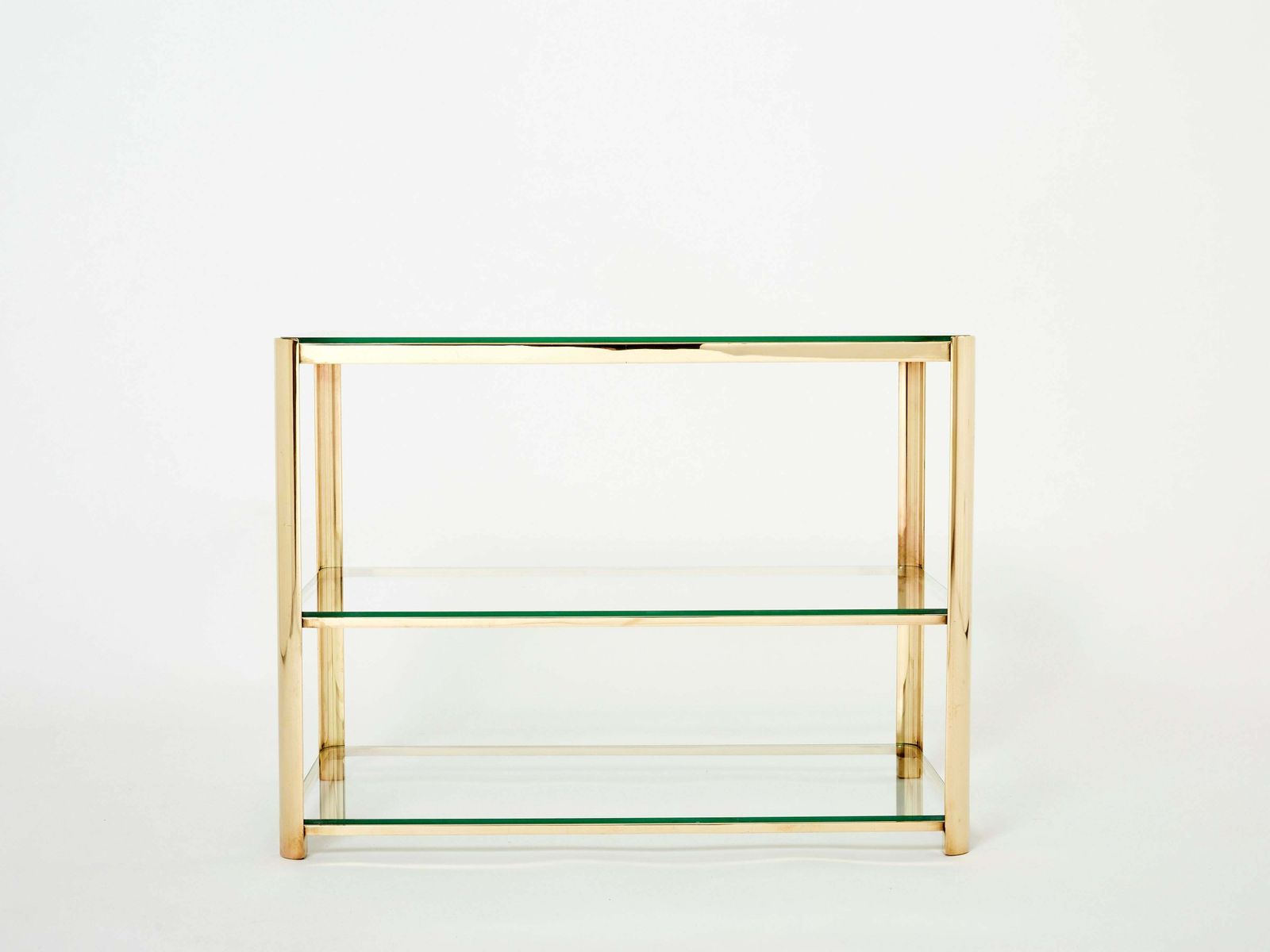 Mobilier Table d'appoint à trois plateaux en bronze, par J.T. Lepelletier pour Broncz, années 1960 photo