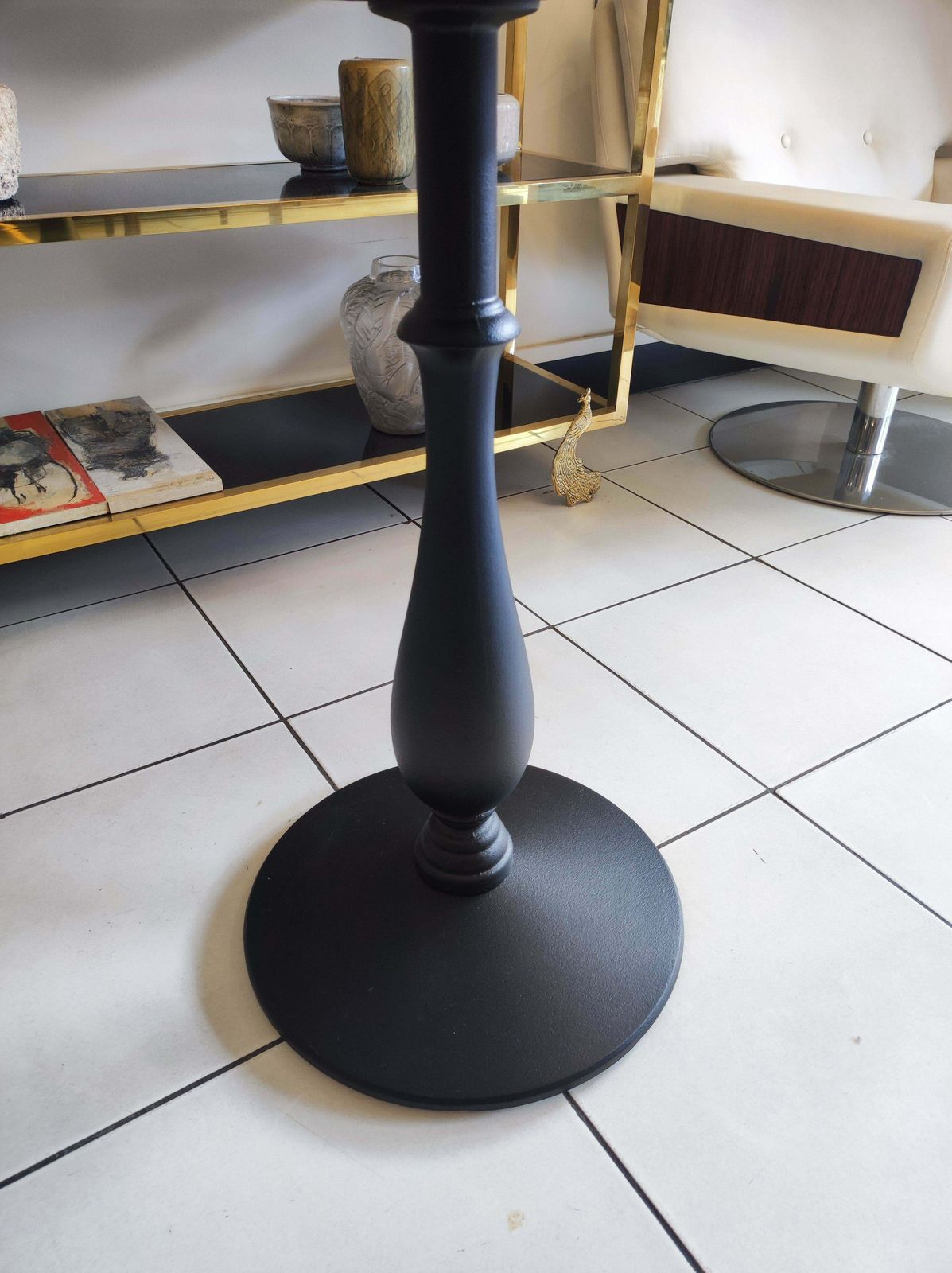 Gueridon, Cast Iron Painted Foot And Laquered Wood Top photo Furniture