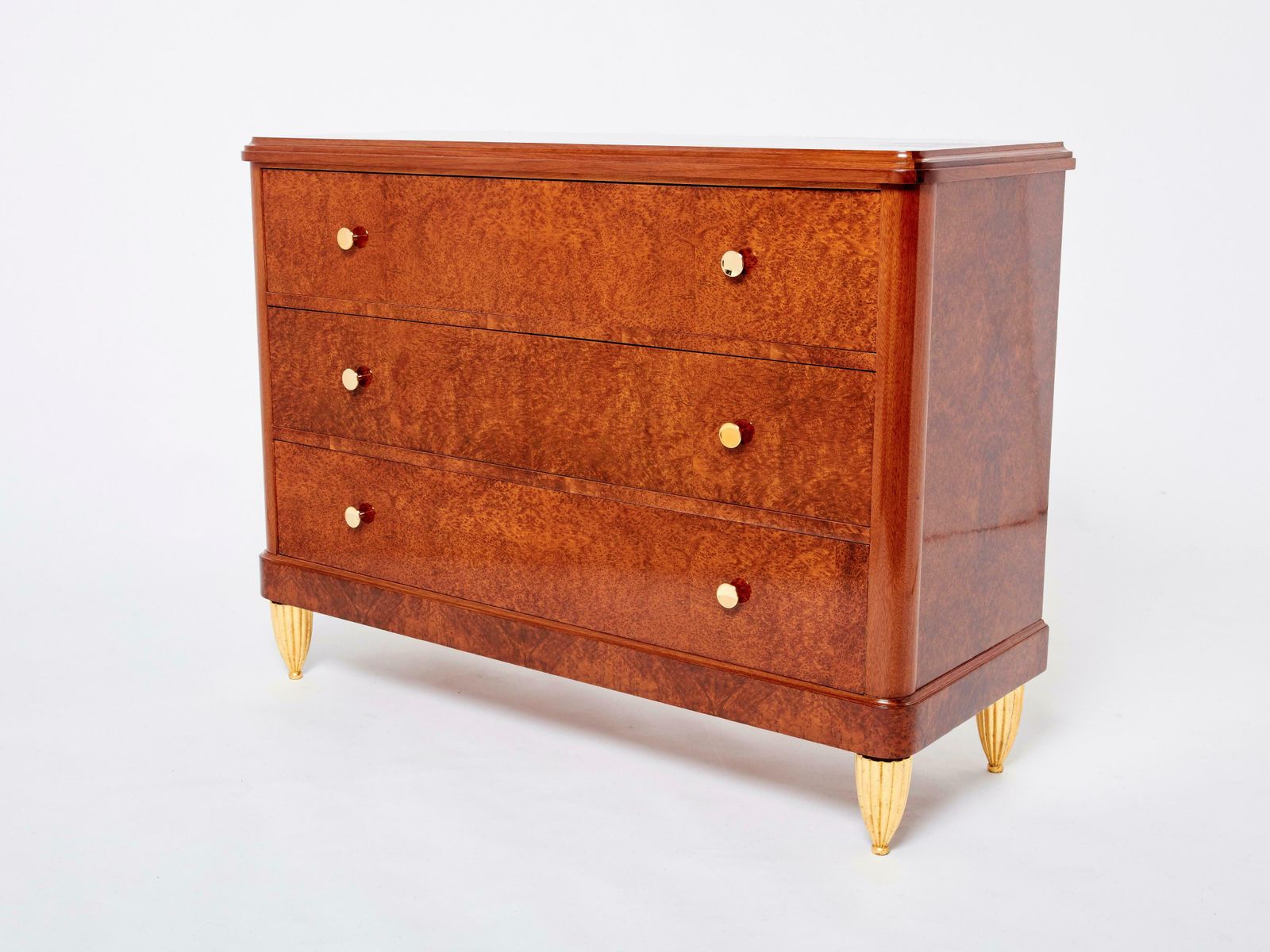 Art Deco Amboyna Burl Wood Commode Attr. Maurice Dufrène 1940s photo furniture