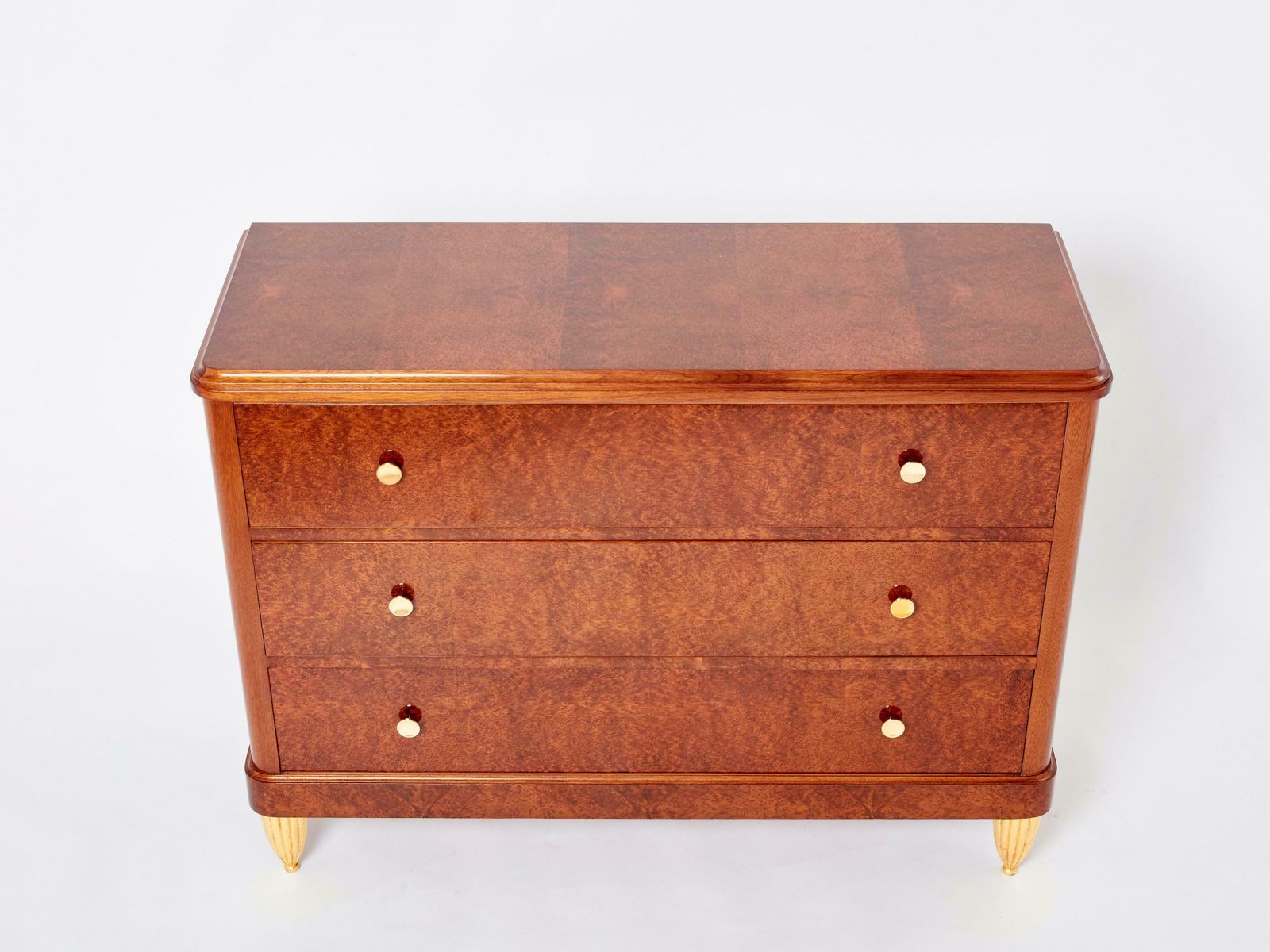 photo for sale Art Deco Amboyna Burl Wood Commode Attr. Maurice Dufrène 1940s