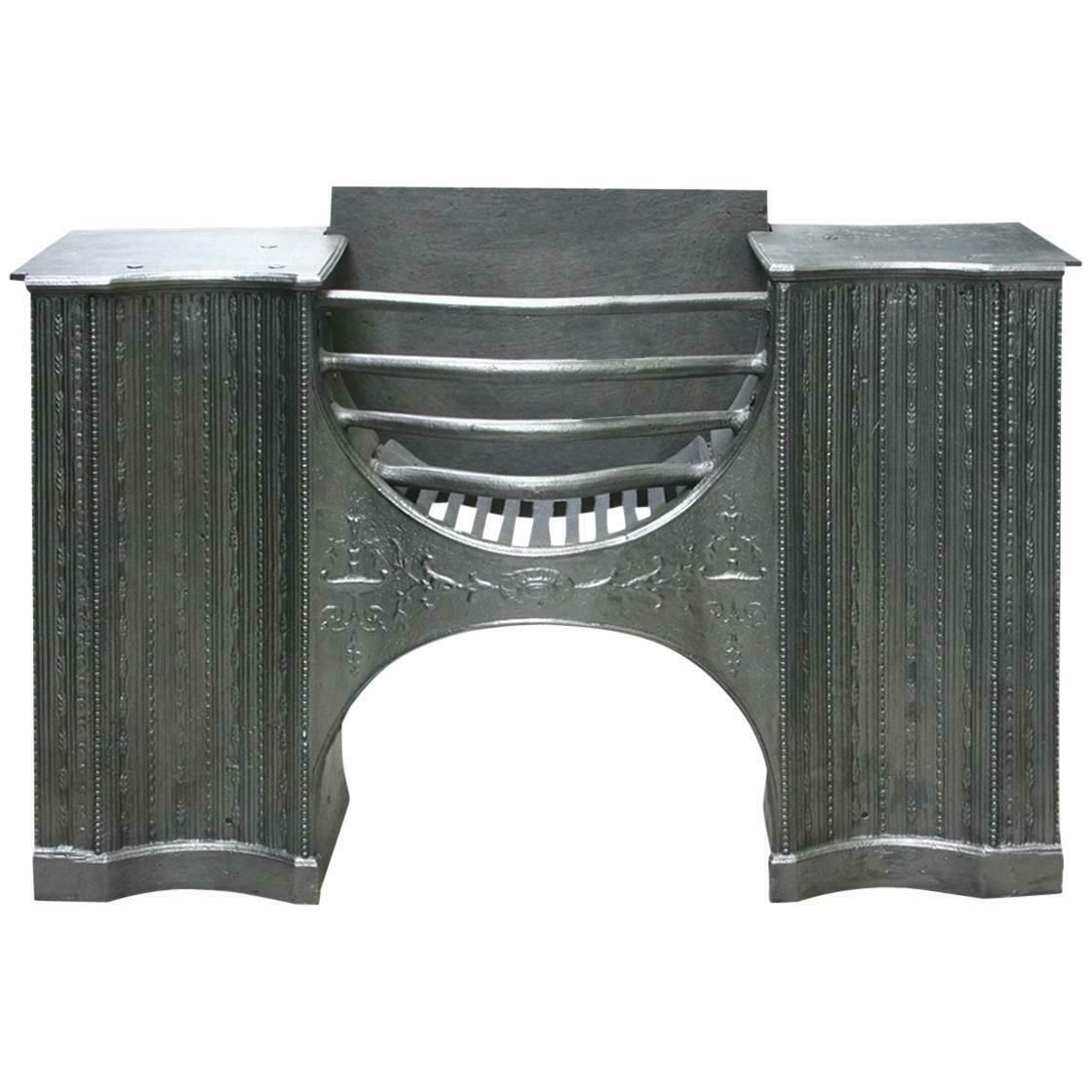 Georgian Cast Iron Hob Grate In The Manner Of Robert Adam