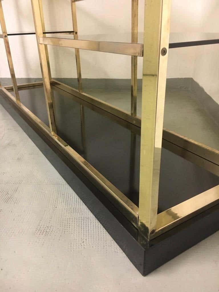 Brass & Glass Shelving / Etagère By Romeo Rega, Italy Ca. 1970s photo vinterior