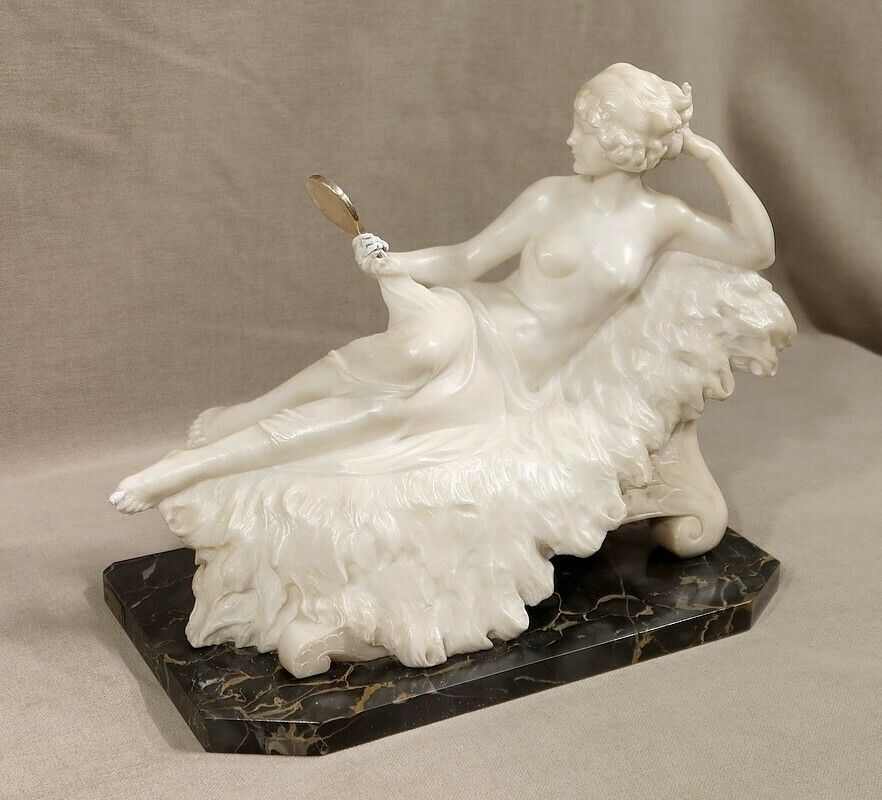 Important Sculpture "Venus At The Mirror" By A. Saccardi   Early 20th Century photo furniture