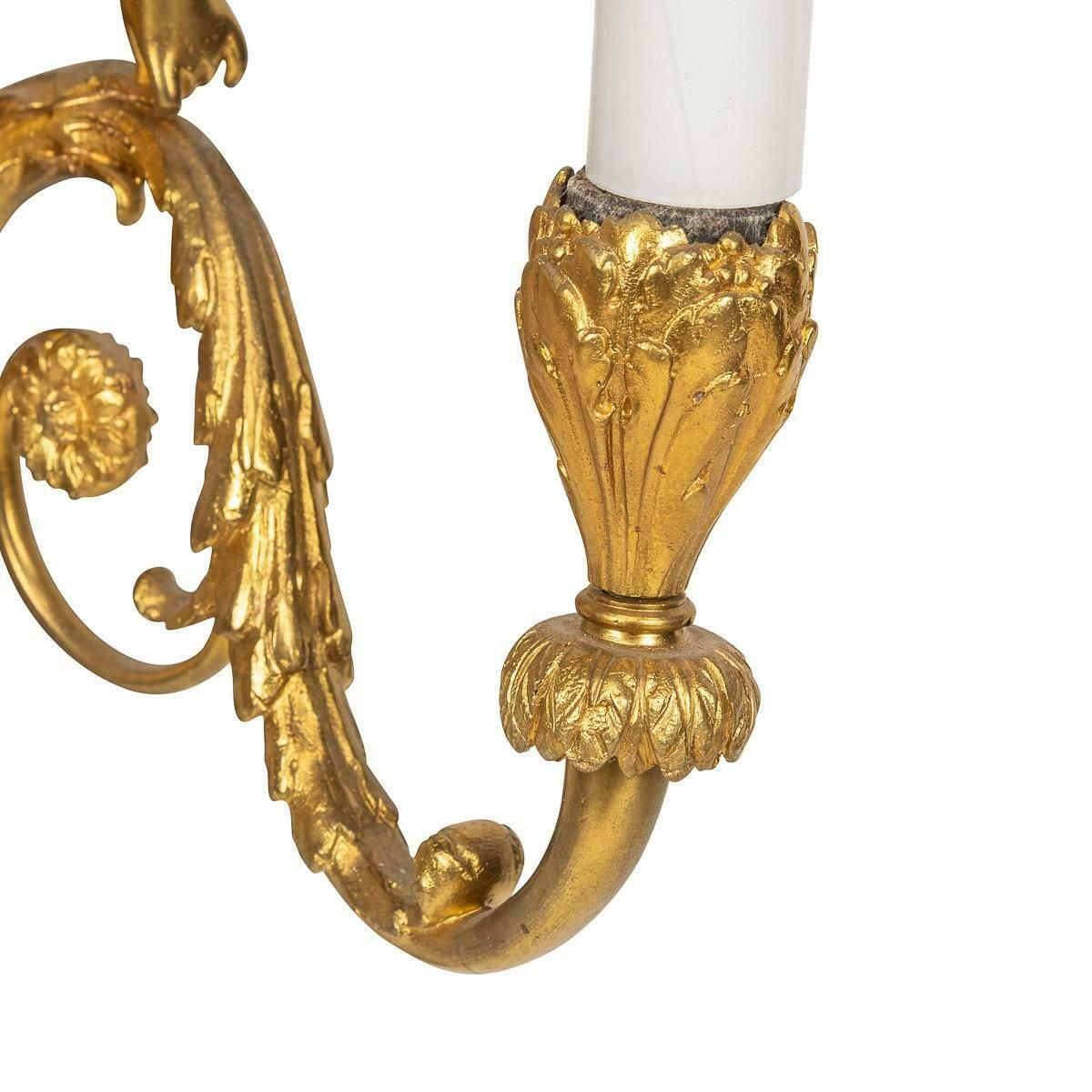 19th Century French Neoclassical Style Pair Of Ormolu Gilt D'appliques, C.1870 photo Lighting