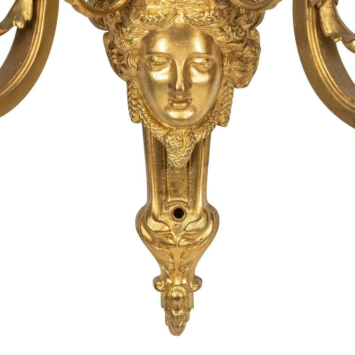 19th Century French Régence Style Ormolu D'appliques Wall Lights, C.1830 photo vintage