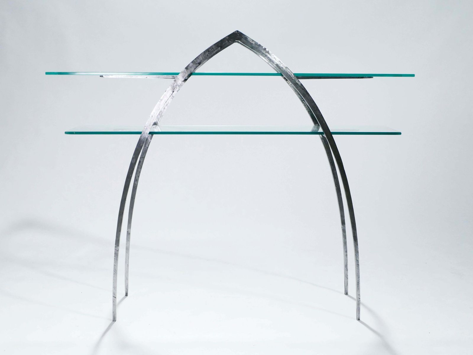 Unique Wrought Iron And Glass Console Circa 2000 photo furniture