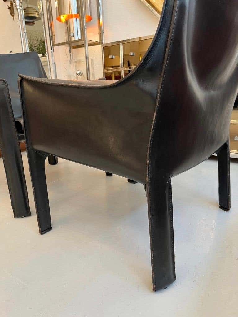 photo furniture Pair Of Black Leather Cab 414 Lounge Chairs By Mario Bellini, Cassina, Ca. 1970s