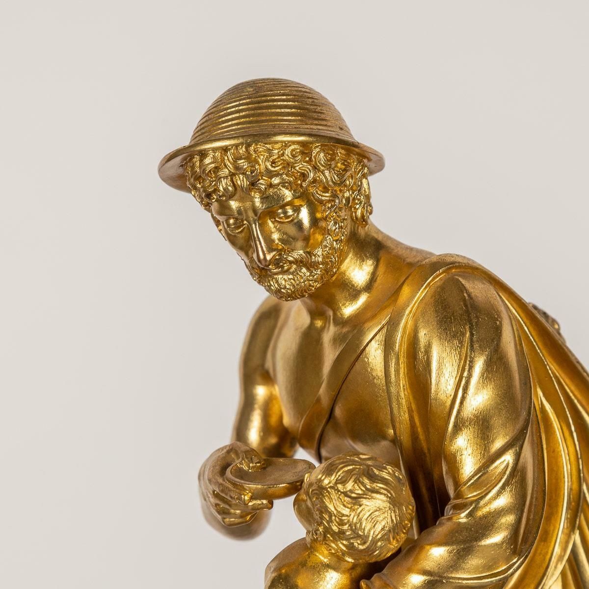 photo for sale 19th Century French Empire Style Bronze Mantel Clock, C.1870