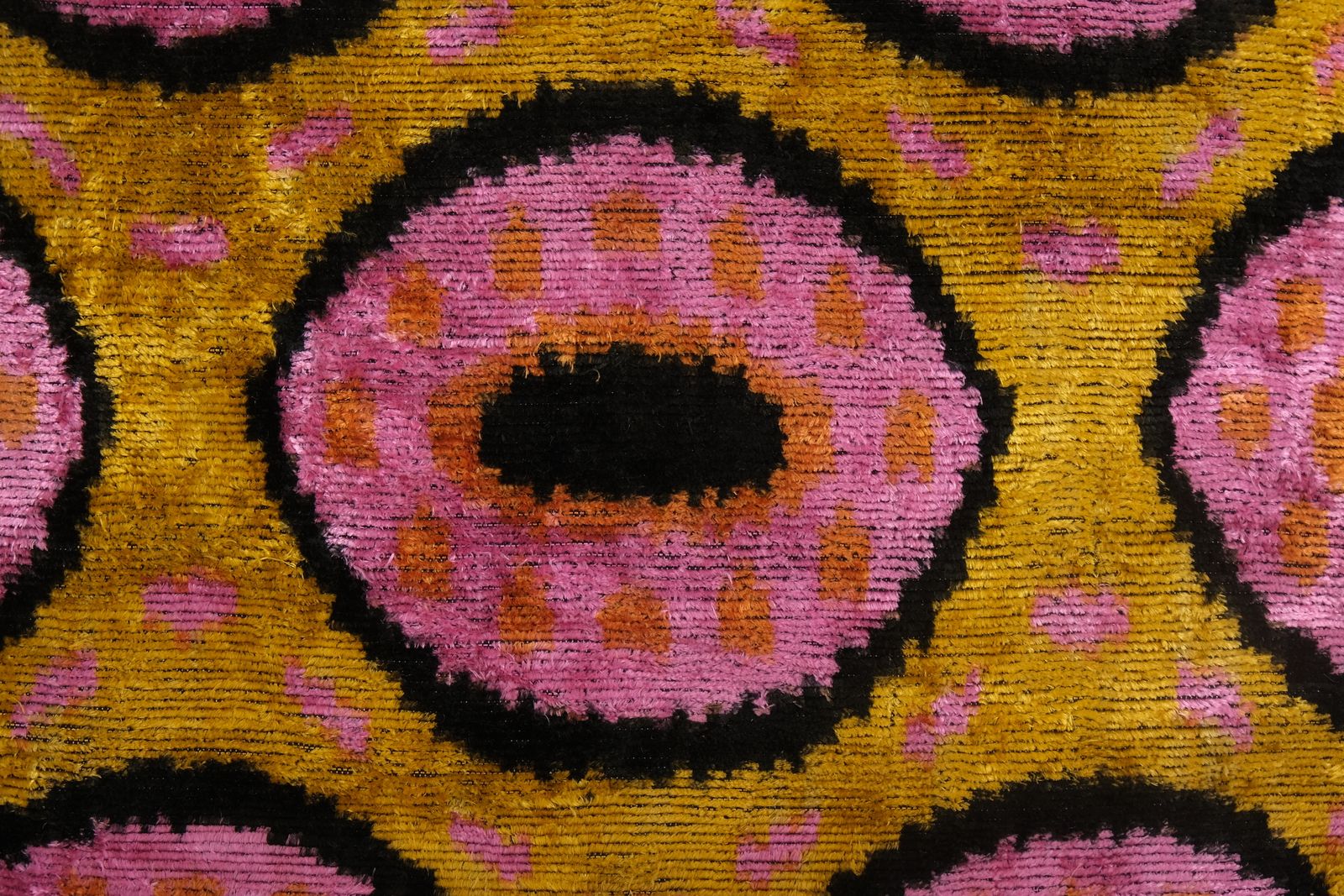 Silk Ikat Velvet Bronze Pillow Cover, Matching Pink Ikat Pillowcase, Set Uzbek Pink Designer Throw Pillow 24'' X 24'' photo for sale