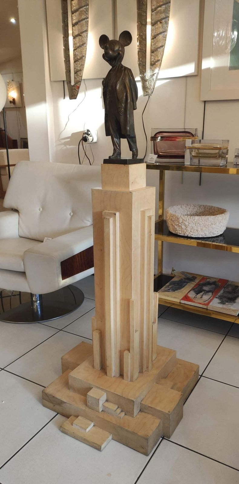 Alexander Kosolapov "Mickey Lenin Malevich" Bronze And Wood Sculpture N° 2/3 photo vinterior